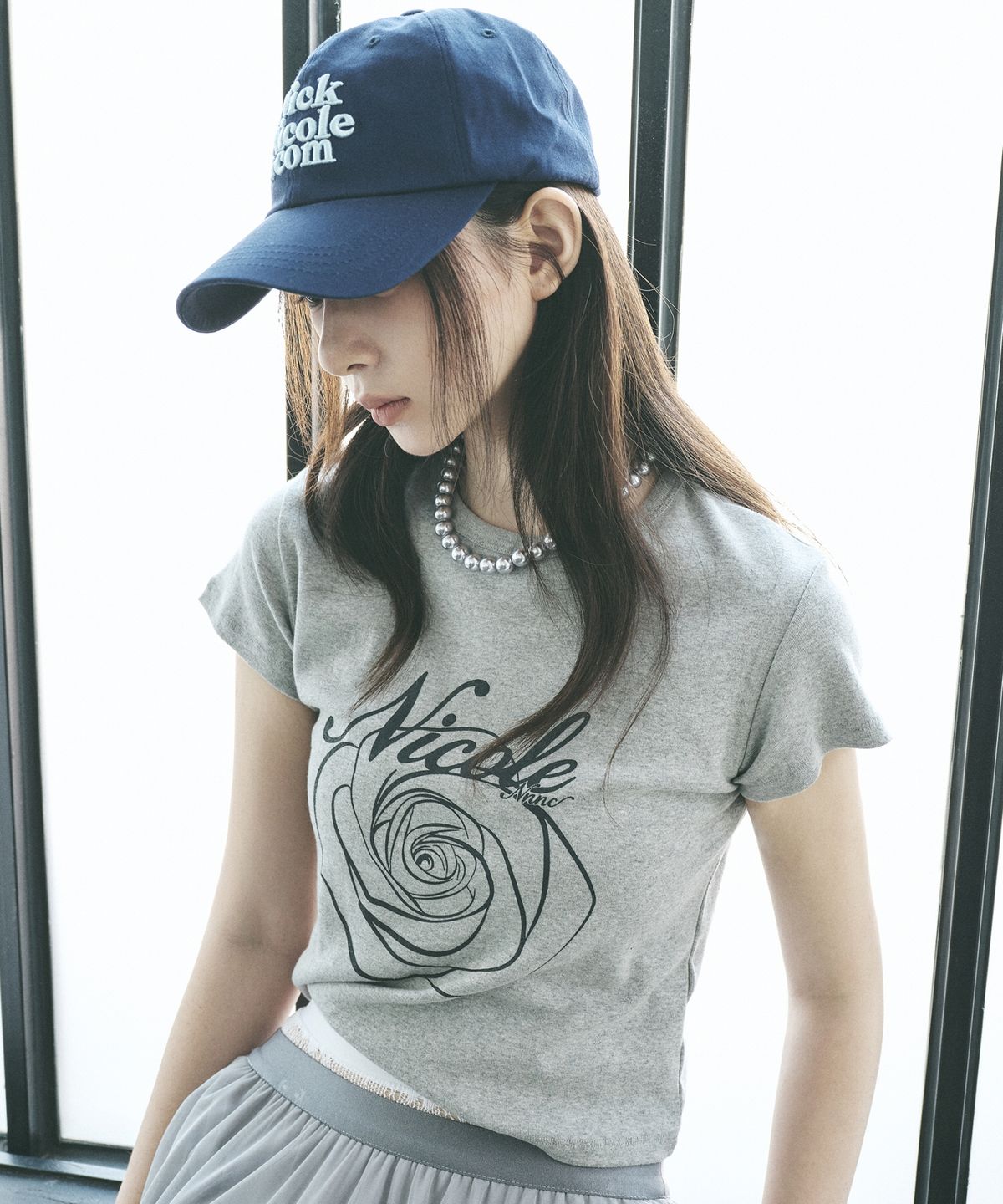 닉앤니콜(NICK&NICOLE) NN DOTCOM SIGNATURE BALL CAP_NAVY SKY BLUE