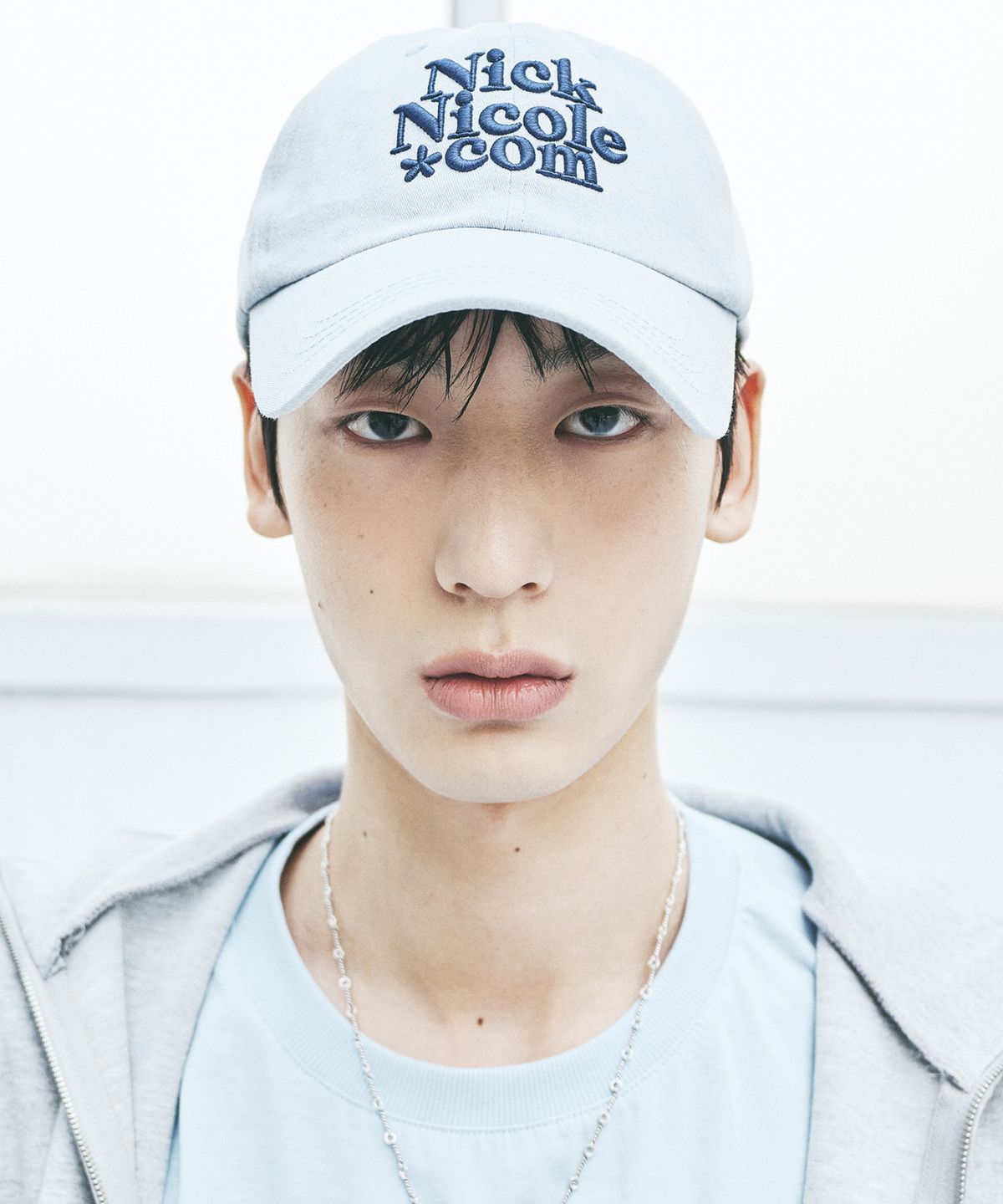 닉앤니콜(NICK&NICOLE) NN DOTCOM SIGNATURE BALL CAP_SKY BLUE NAVY