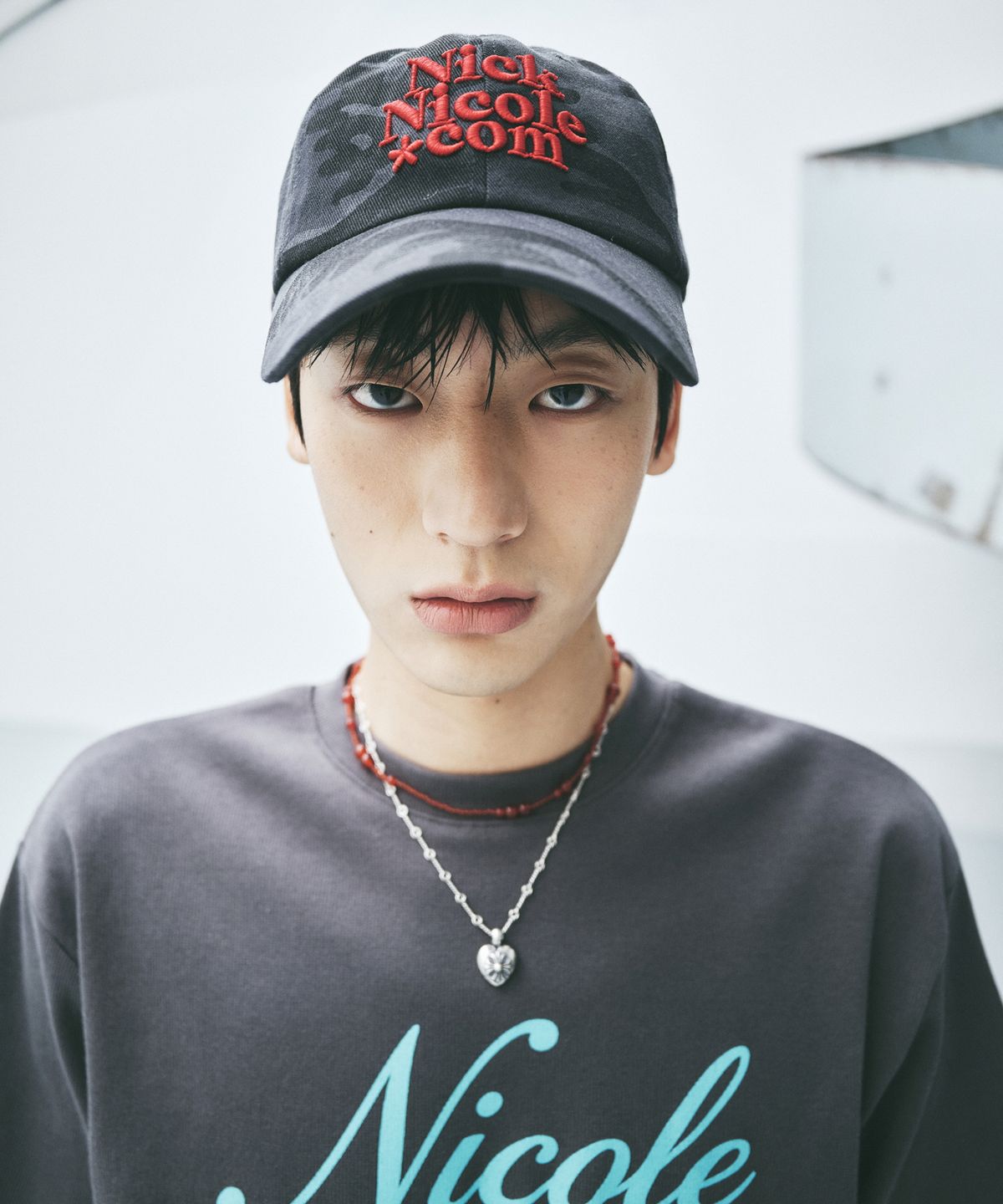 닉앤니콜(NICK&NICOLE) NN DOTCOM SIGNATURE BALL CAP_CAMO BLACK RED