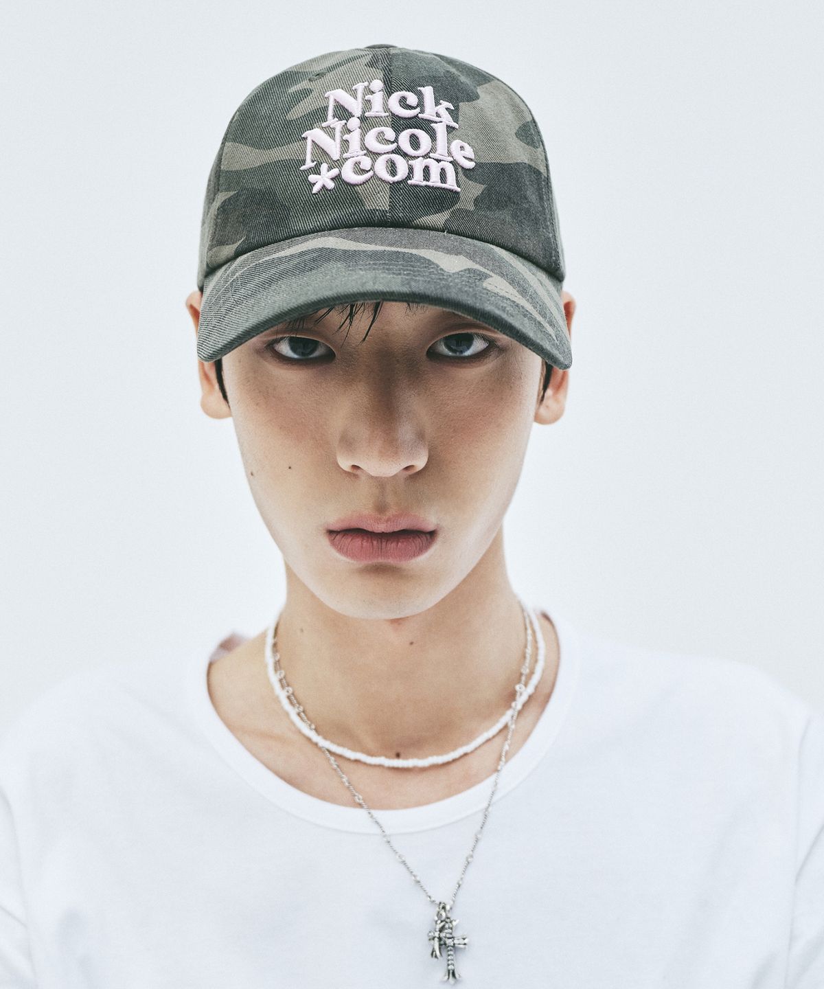 닉앤니콜(NICK&NICOLE) NN DOTCOM SIGNATURE BALL CAP_CAMO GREEN PINK