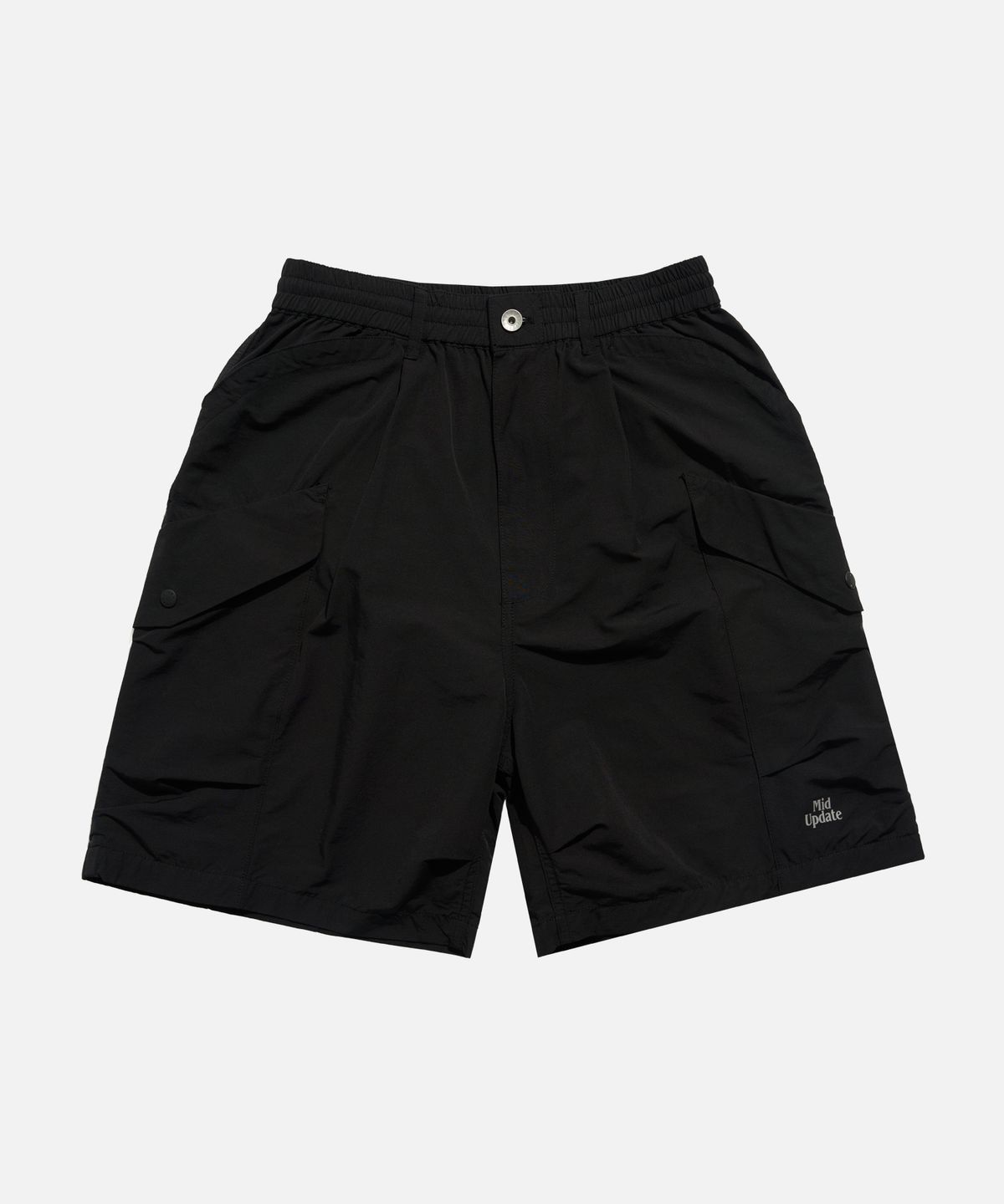 미드업데이트(MIDUPDATE) Dimensional Cargo Banding Shorts Pants Black