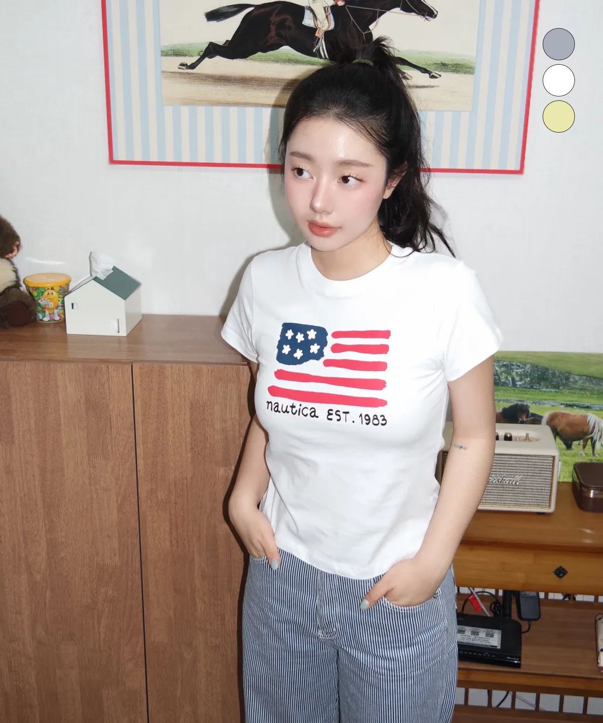 노티카(NAUTICA) W 빅 플래그 티셔츠(3colors) NTS6066