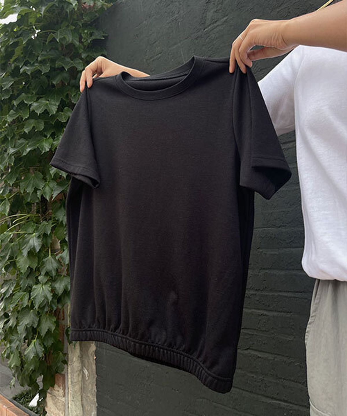 바이모노(BYMONO) [우먼 FREE-8XL] 쏙쏙숨티 자동넣입 드롭 반팔티