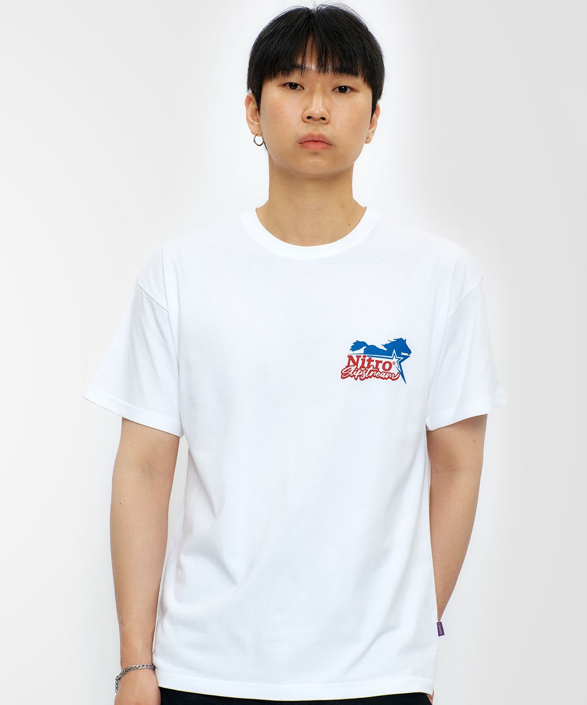 라퍼(LAUGHER) 홀스 스타 티셔츠 - 화이트