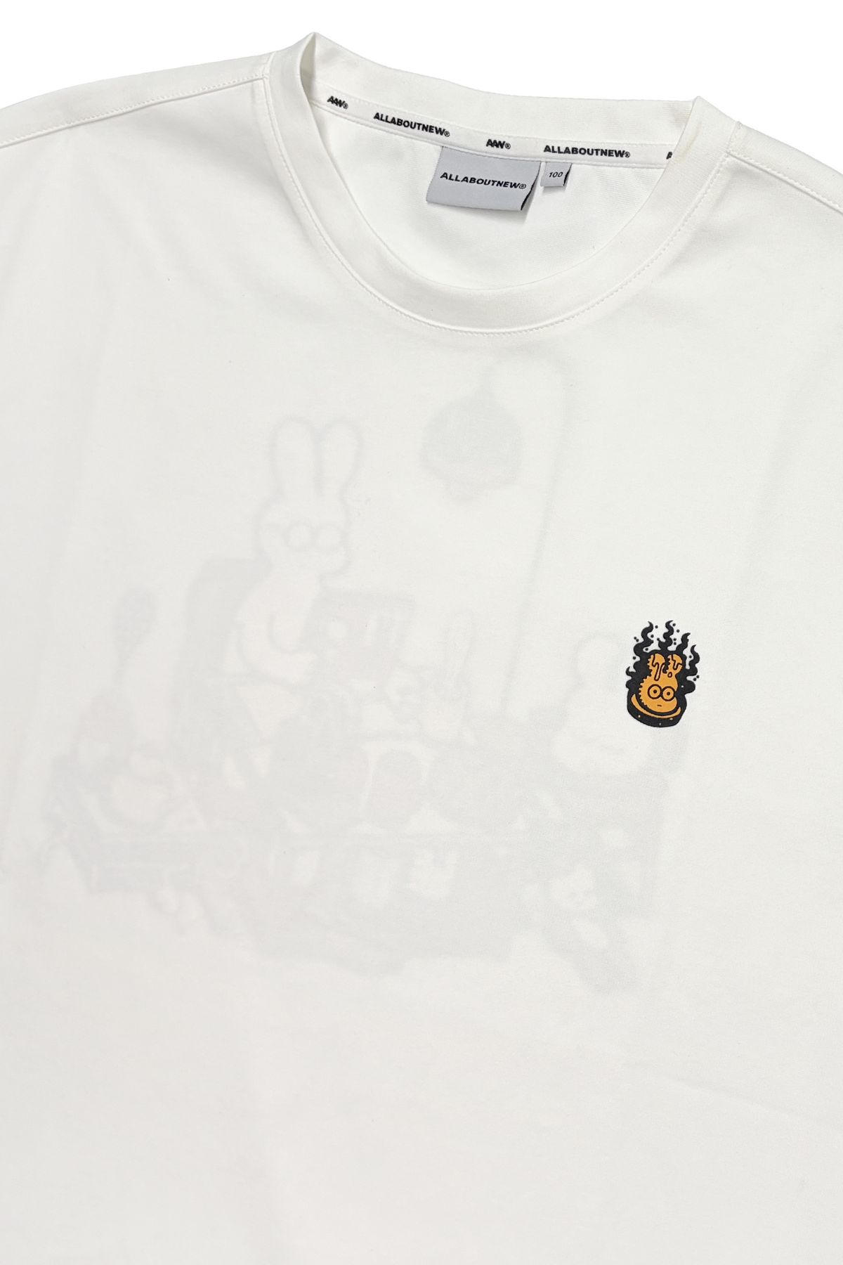 올어바웃뉴(ALL ABOUT NEW) [올어바웃뉴 X 밤비] 공포 디너 반팔티 O화이트 ANA2TMB2AOH