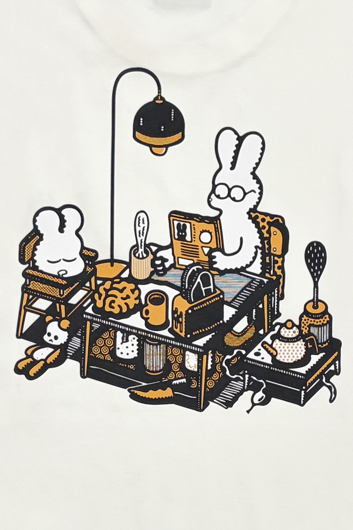 올어바웃뉴(ALL ABOUT NEW) [올어바웃뉴 X 밤비] 공포 디너 반팔티 O화이트 ANA2TMB2AOH