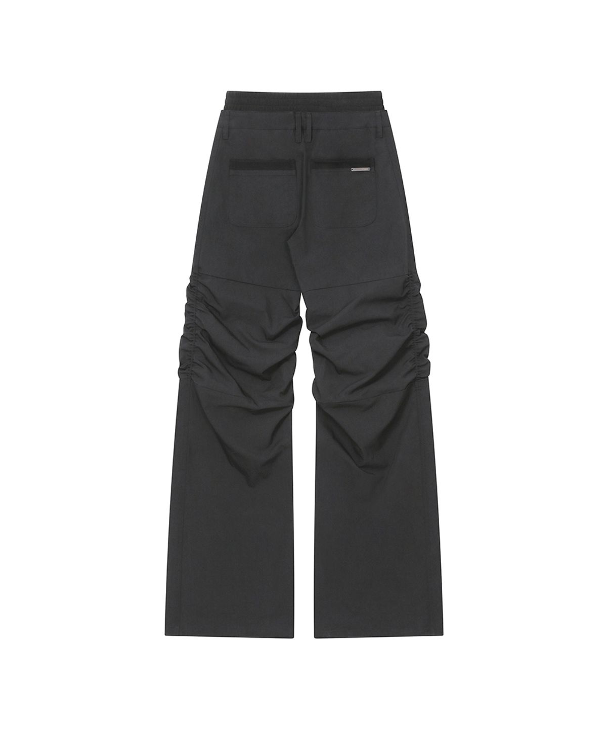 미세키서울(MISEKI SEOUL) Ribbed layered shirring pants CHARCOAL