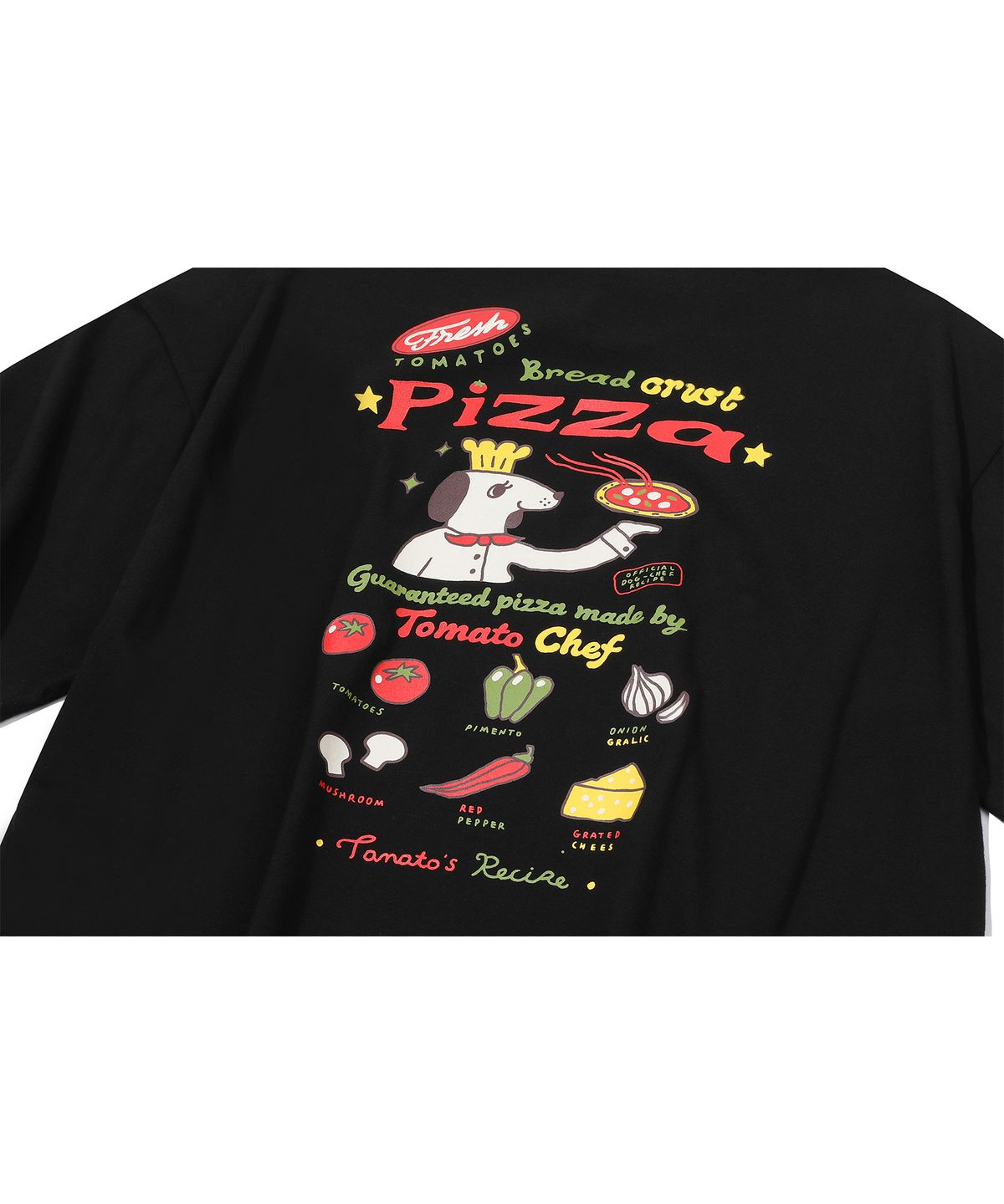 꼼파뇨(CPGN STUDIO) 토마토 피자 반팔티 블랙