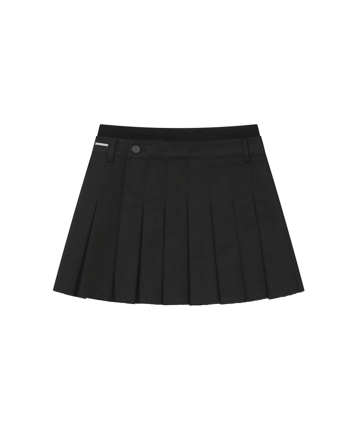 미세키서울(MISEKI SEOUL) Ribbed layered pleats skirt BLACK