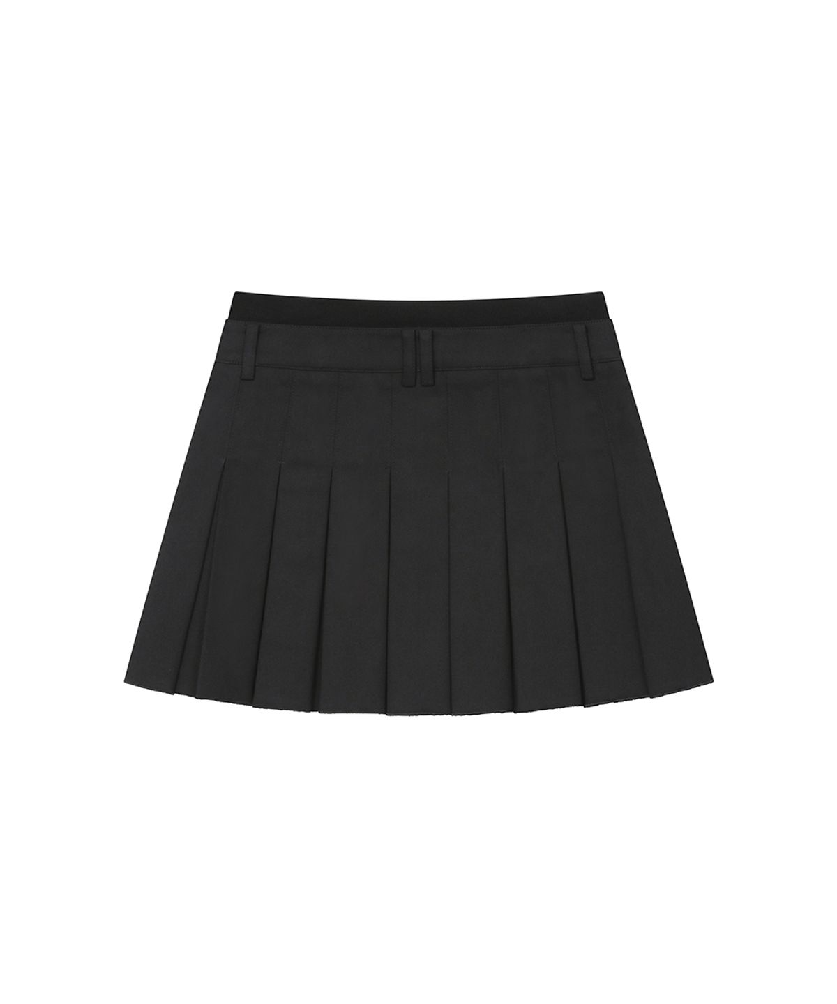 미세키서울(MISEKI SEOUL) Ribbed layered pleats skirt BLACK