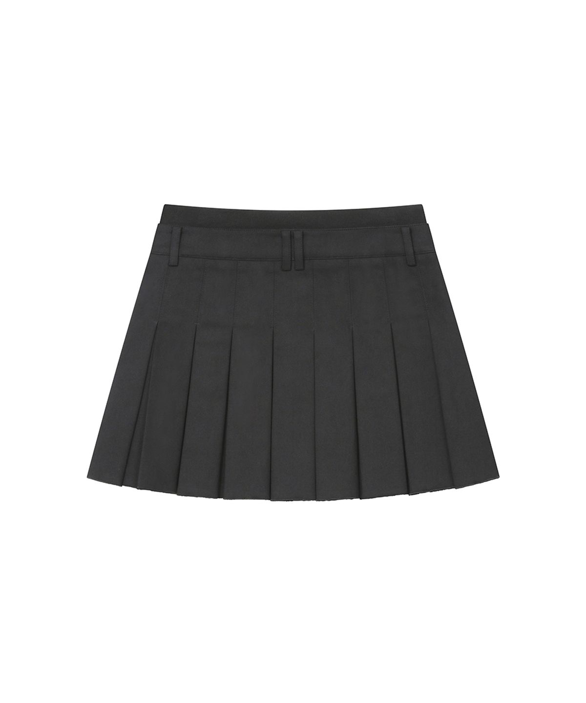 미세키서울(MISEKI SEOUL) Ribbed layered pleats skirt CHARCOAL