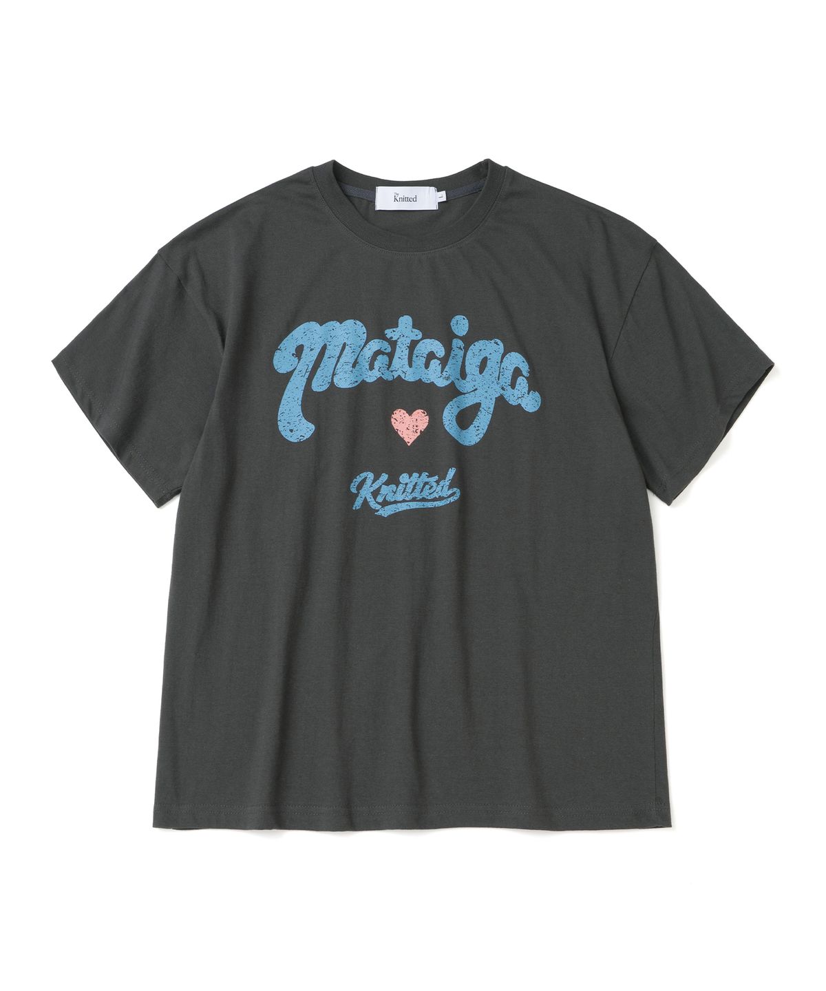 니티드(KNITTED) Mataiga 크롭 티셔츠 CHARCOAL
