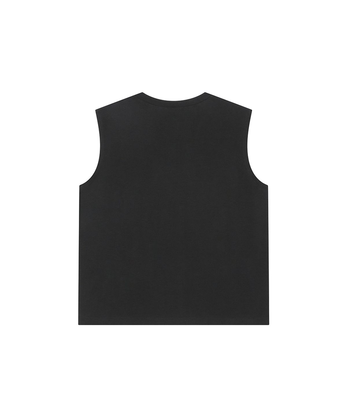 미세키서울(MISEKI SEOUL) Typographic semi crop sleeveless BLACK