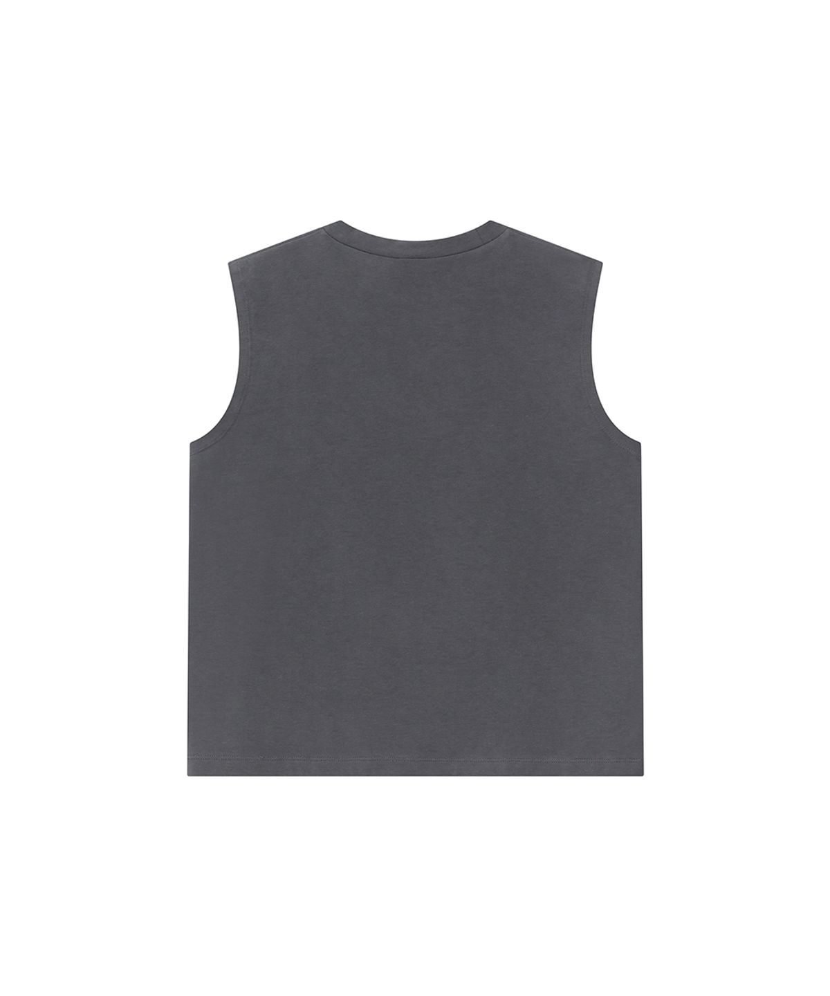 미세키서울(MISEKI SEOUL) Typographic semi crop sleeveless CHARCOAL