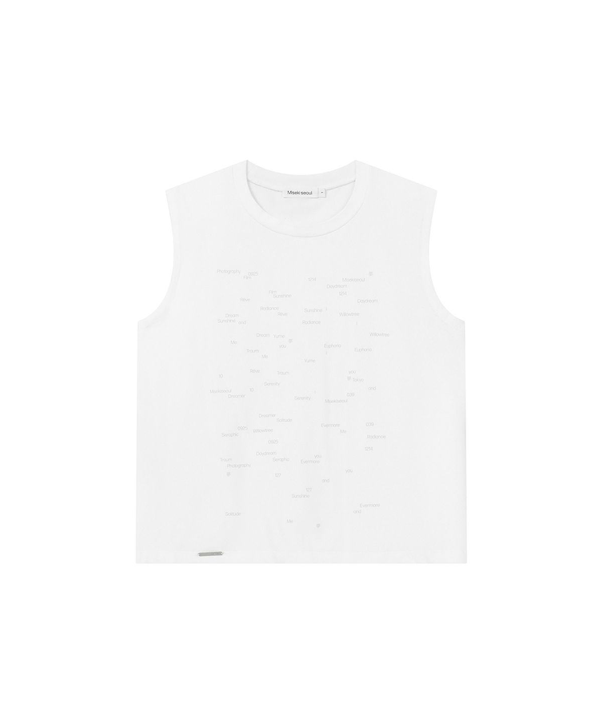 미세키서울(MISEKI SEOUL) Typographic semi crop sleeveless WHITE