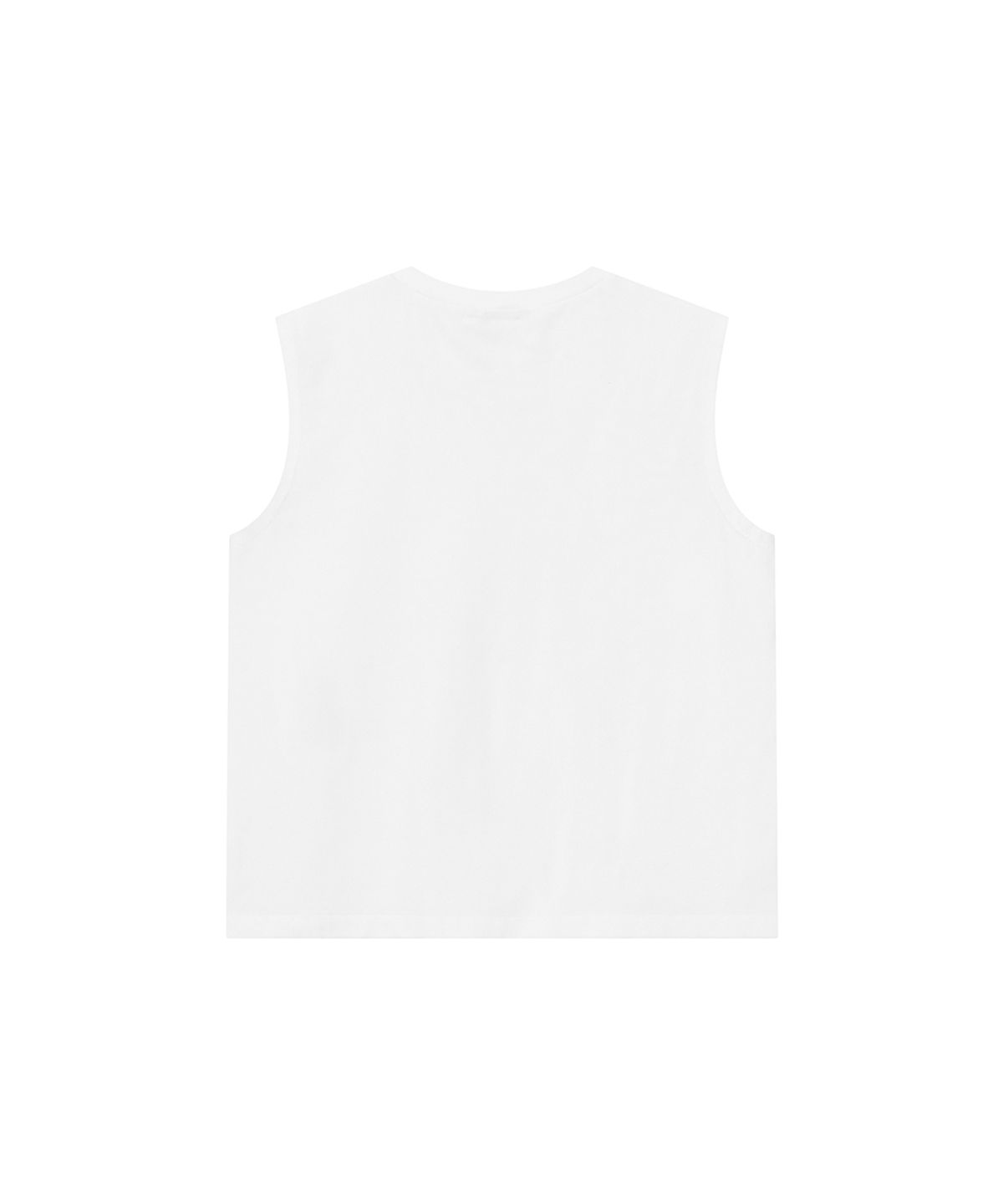미세키서울(MISEKI SEOUL) Typographic semi crop sleeveless WHITE