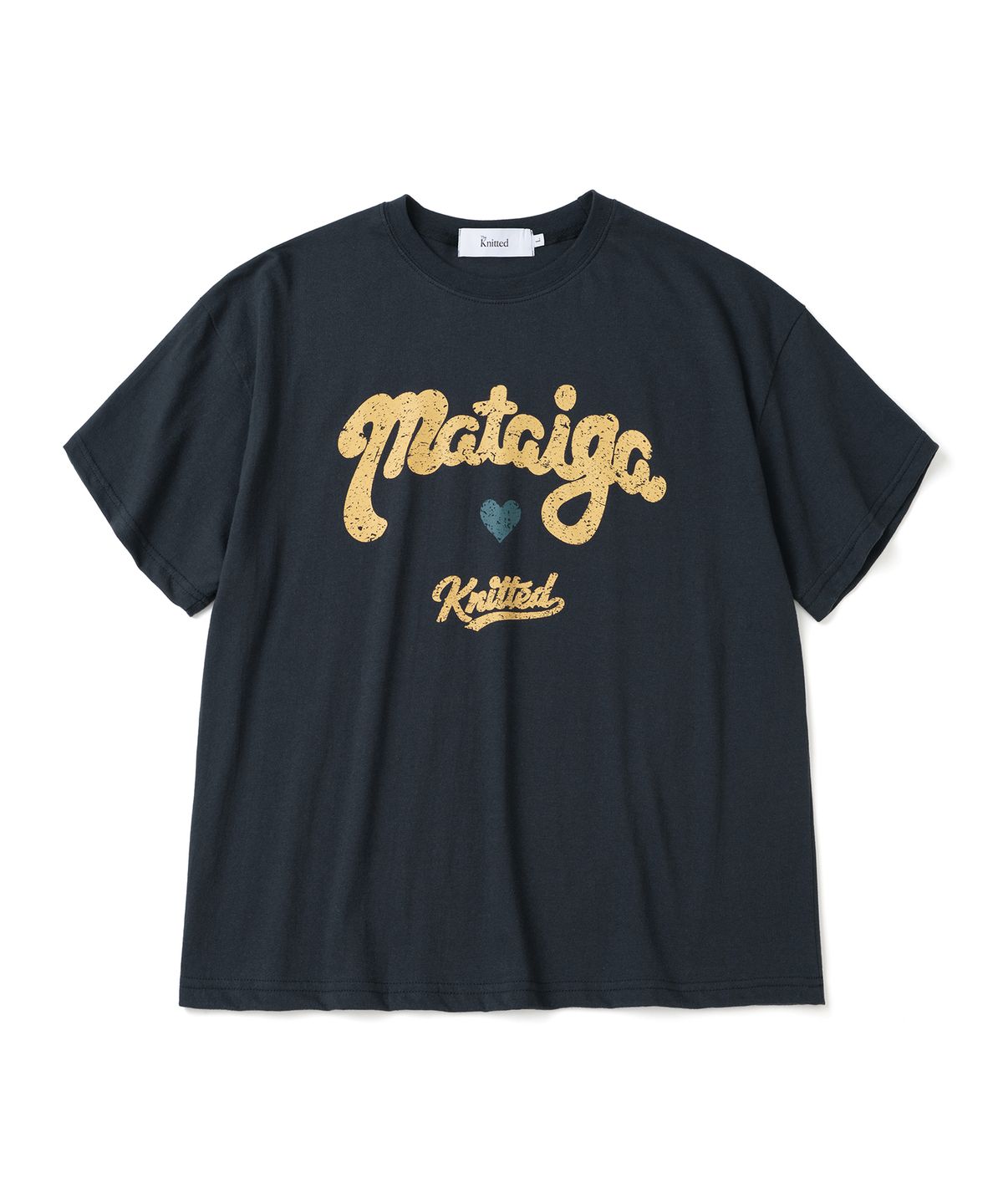 니티드(KNITTED) Mataiga 크롭 티셔츠 NAVY