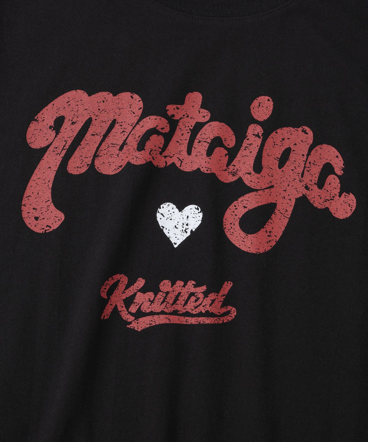 니티드(KNITTED) Mataiga 크롭 티셔츠 BLACK