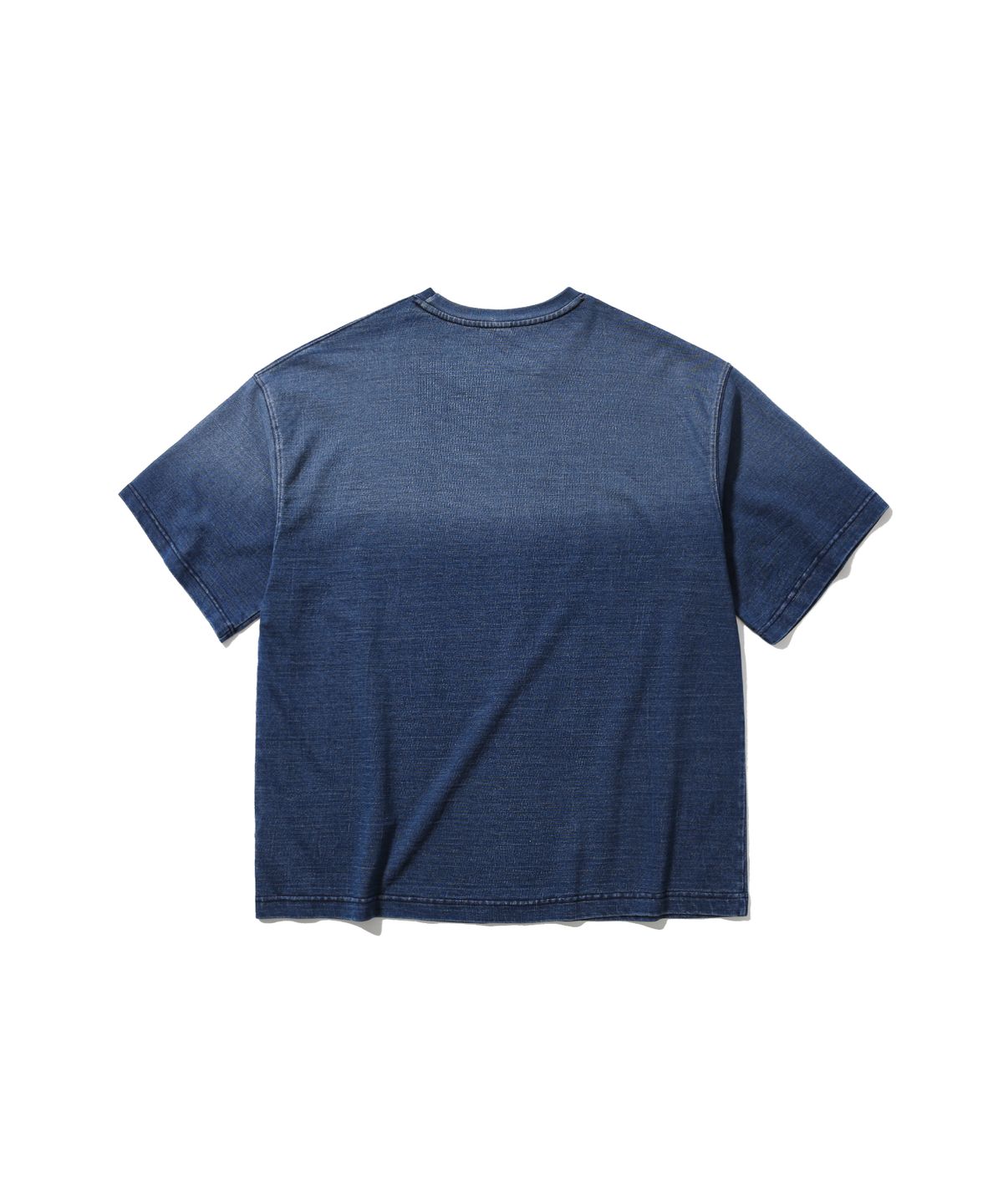 앵글런(ANGLAN) Sun Graphic Denim Tee - Washed Blue