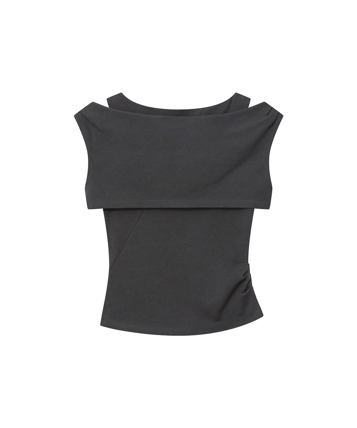 미세키서울(MISEKI SEOUL) Micro cardigan layered top CHARCOAL
