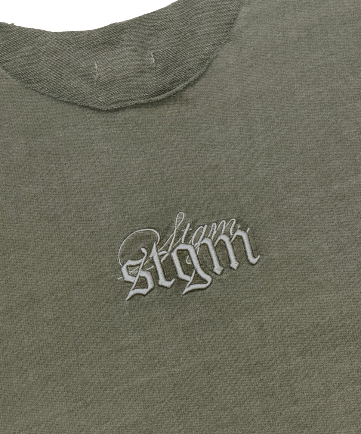 스티그마(STIGMA) RAW-CUT PIGMENT SLEEVELESS KHAKI