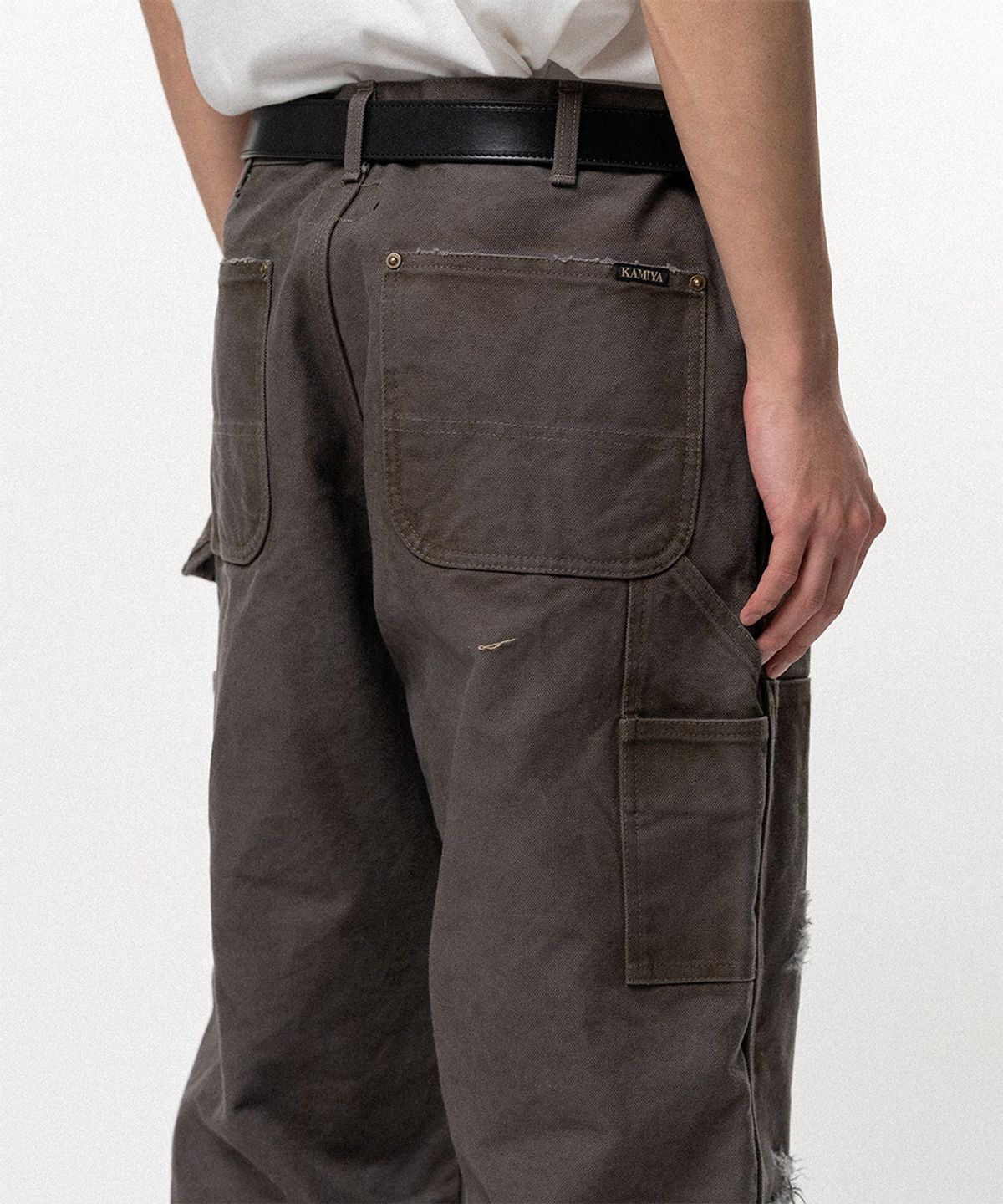 카미야(KAMIYA) BORO Duck Painter Pants - GRAY