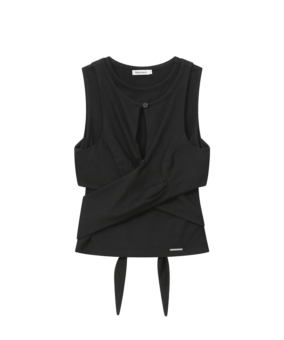 미세키서울(MISEKI SEOUL) Tie-up layered sleeveless BLACK