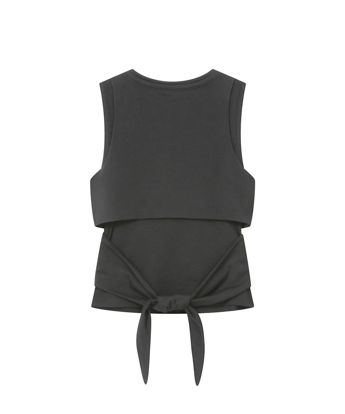 미세키서울(MISEKI SEOUL) Tie-up layered sleeveless CHARCOAL