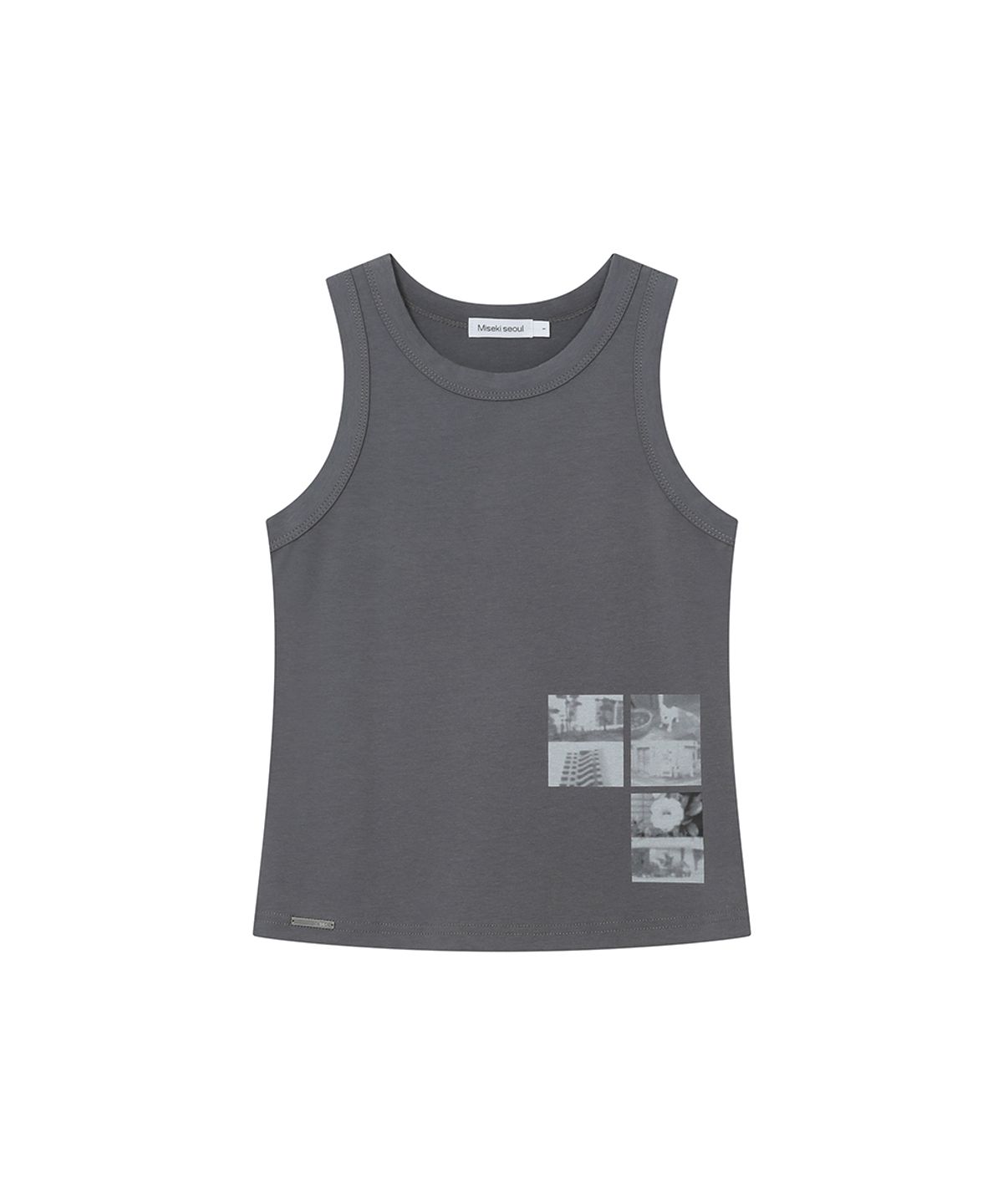 미세키서울(MISEKI SEOUL) Photo album graphic sleeveless CHARCOAL