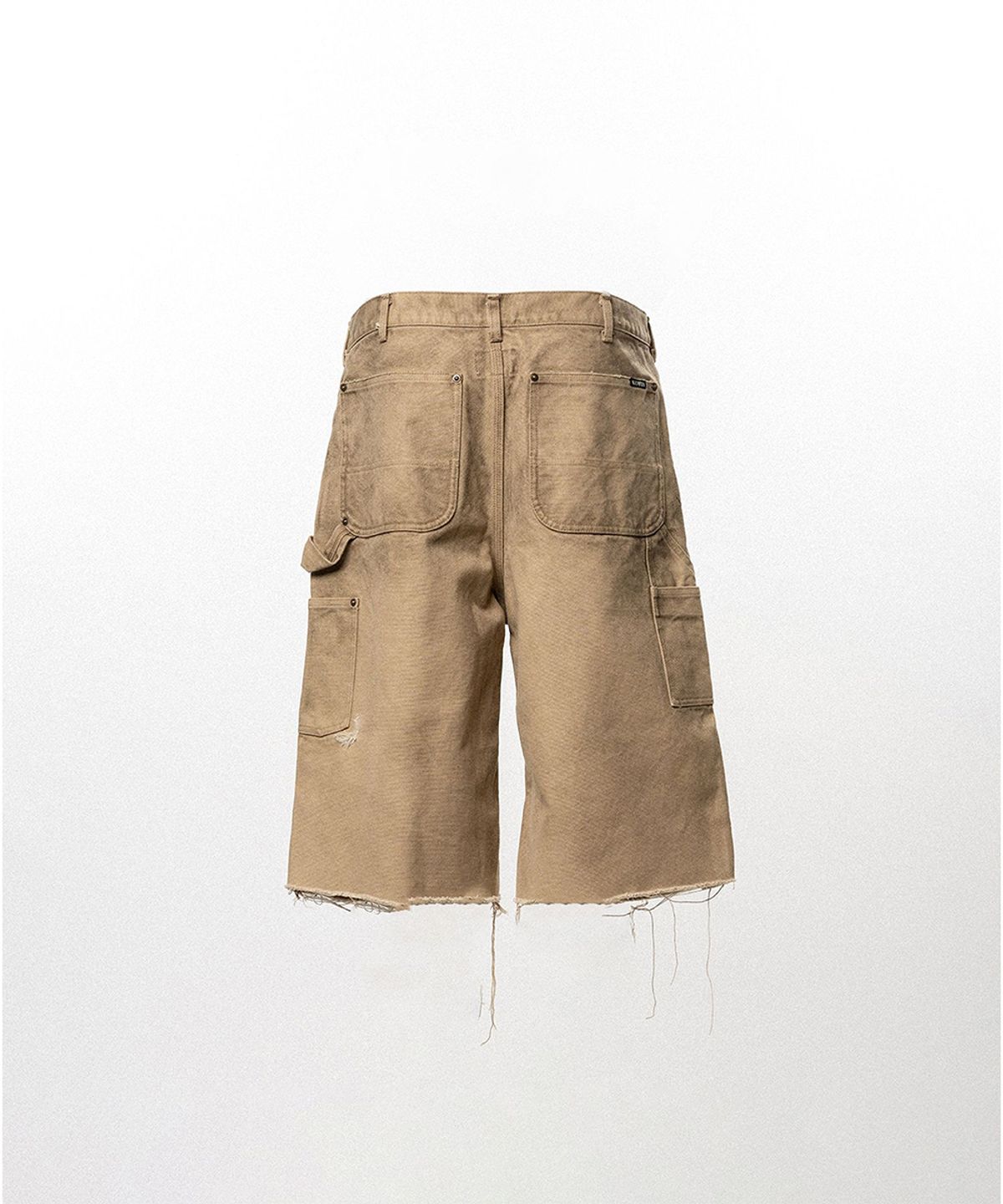 카미야(KAMIYA) BORO Duck Painter Bermuda Pants - BEIGE