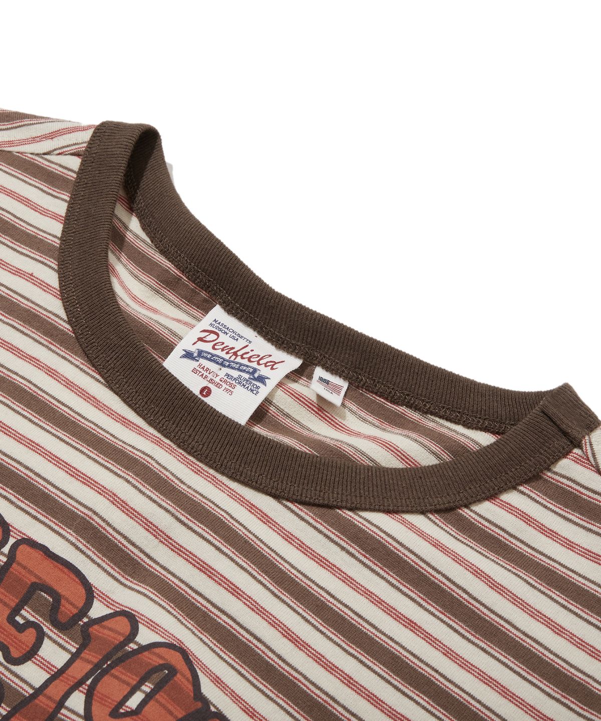 펜필드(PENFIELD) [주니어]멀티 스트라이프 파운더스 티셔츠 브라운_FS2KT33K