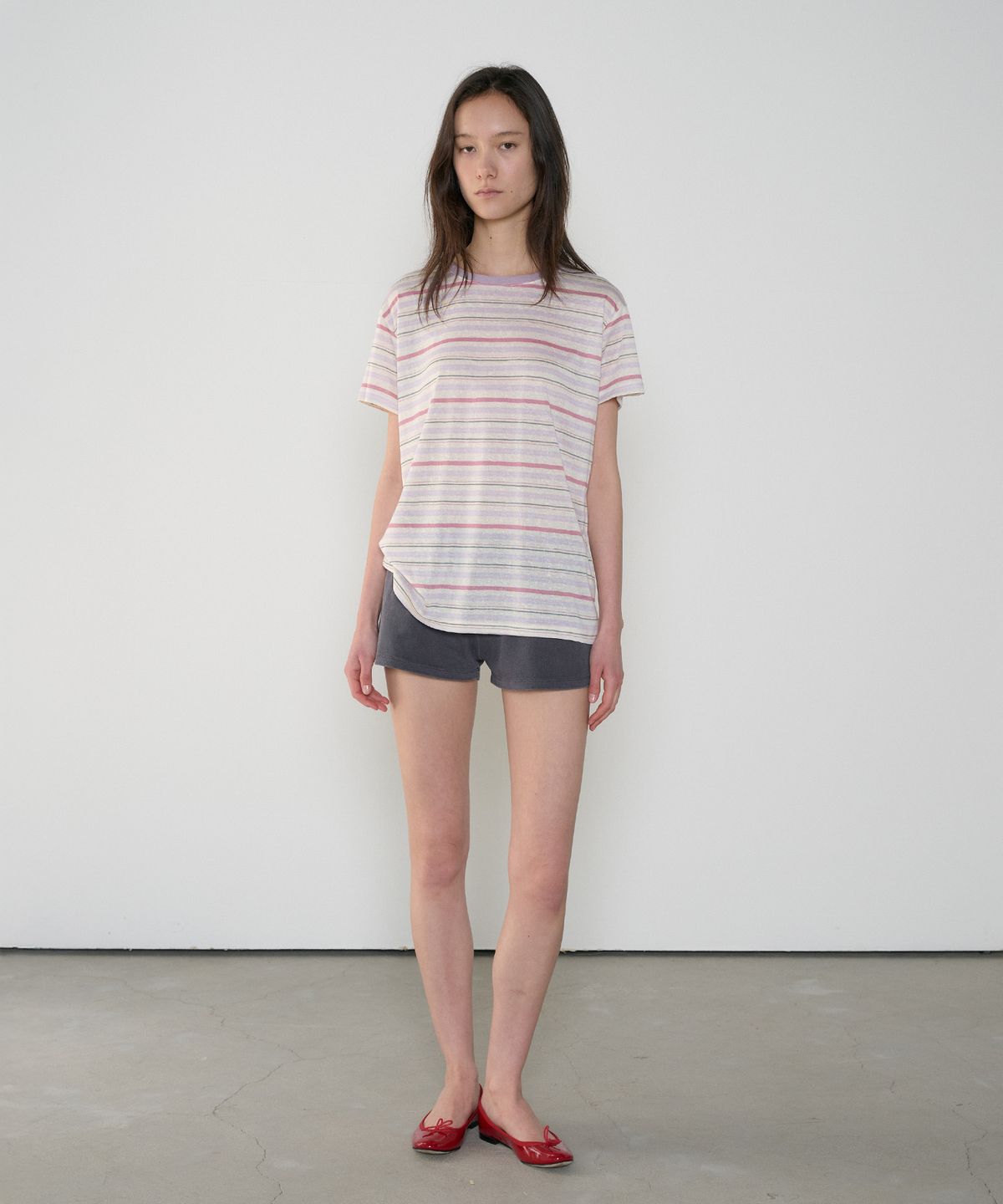 정감 스튜디오(JEONGGAM STUDIOS) Rayon Blend Stripe Tee_3 Color