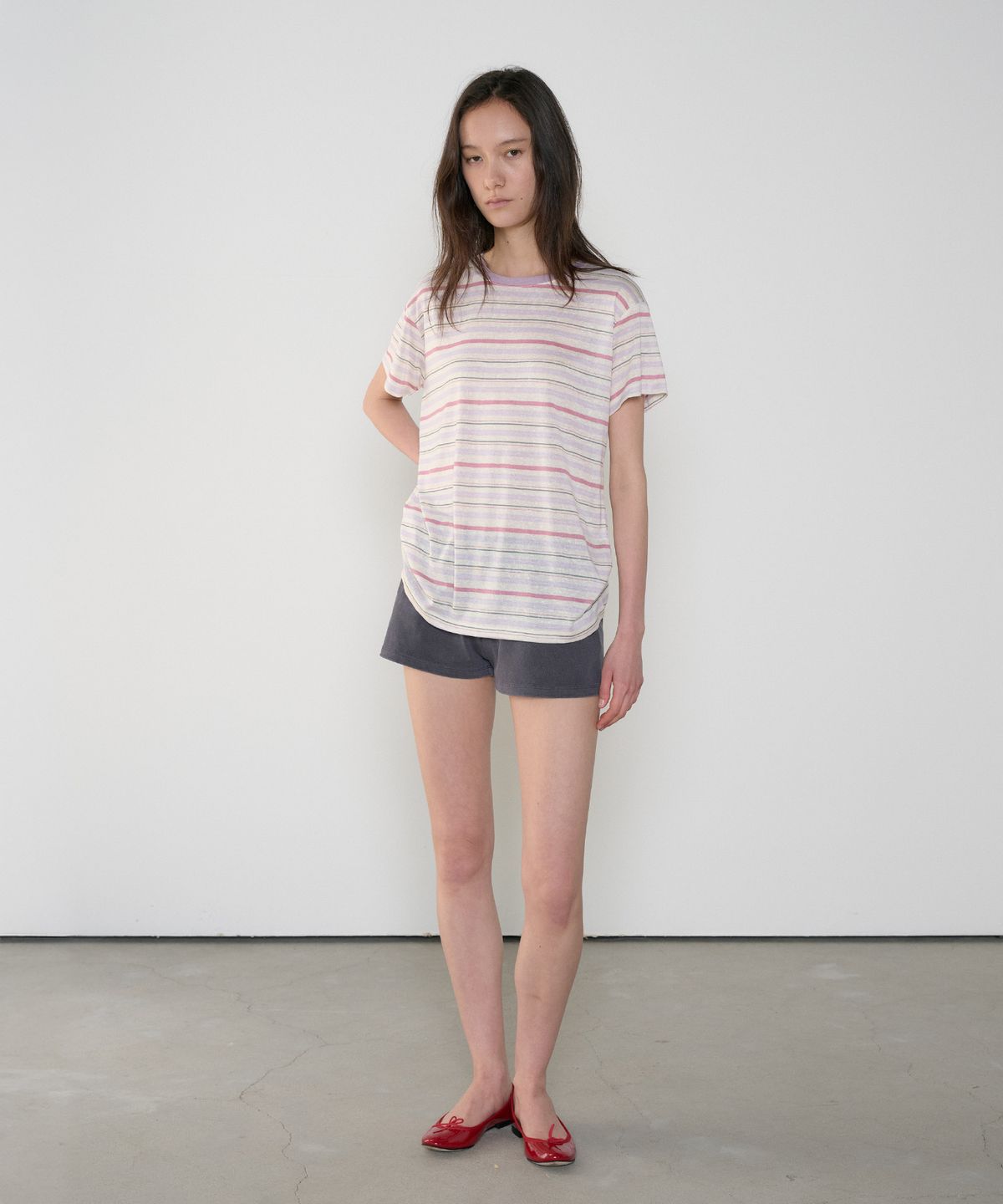 정감 스튜디오(JEONGGAM STUDIOS) Rayon Blend Stripe Tee_3 Color
