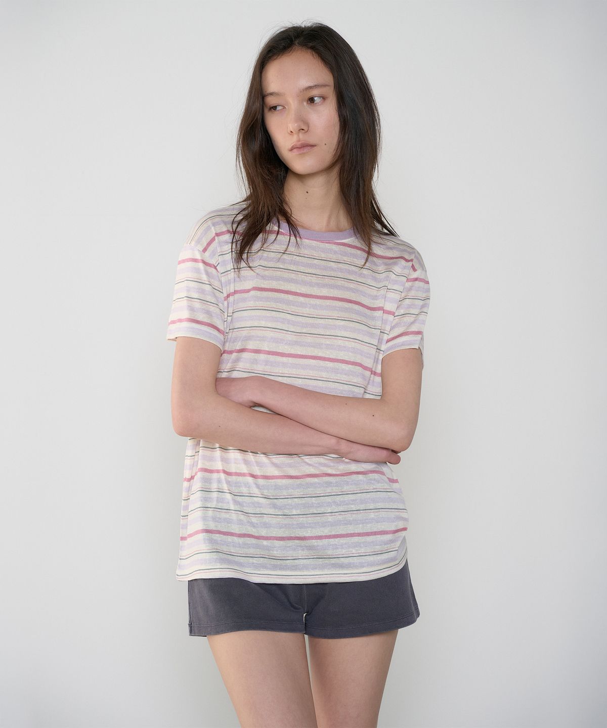 정감 스튜디오(JEONGGAM STUDIOS) Rayon Blend Stripe Tee_3 Color