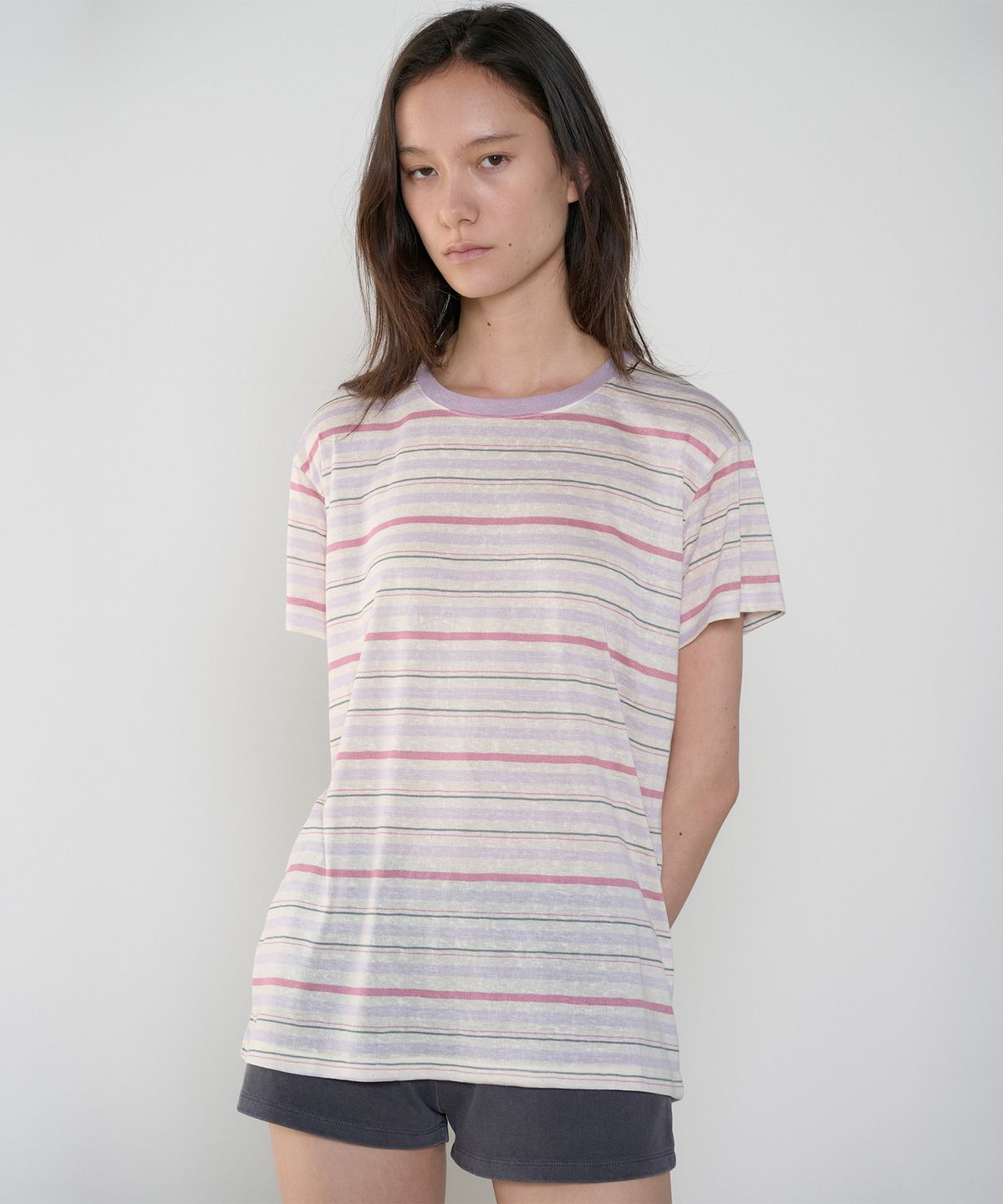 정감 스튜디오(JEONGGAM STUDIOS) Rayon Blend Stripe Tee_3 Color