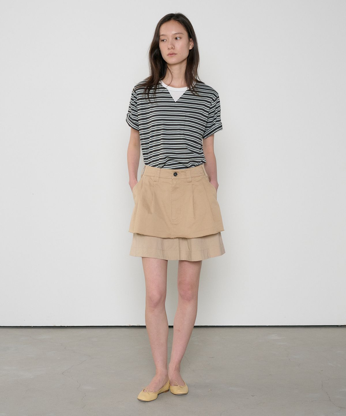 정감 스튜디오(JEONGGAM STUDIOS) V-Gusset Pocket Stripe Tee_3 Color