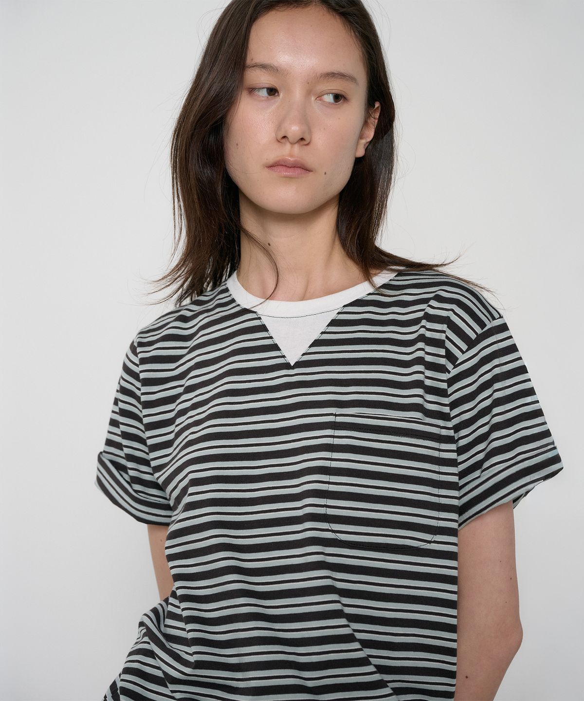 정감 스튜디오(JEONGGAM STUDIOS) V-Gusset Pocket Stripe Tee_3 Color