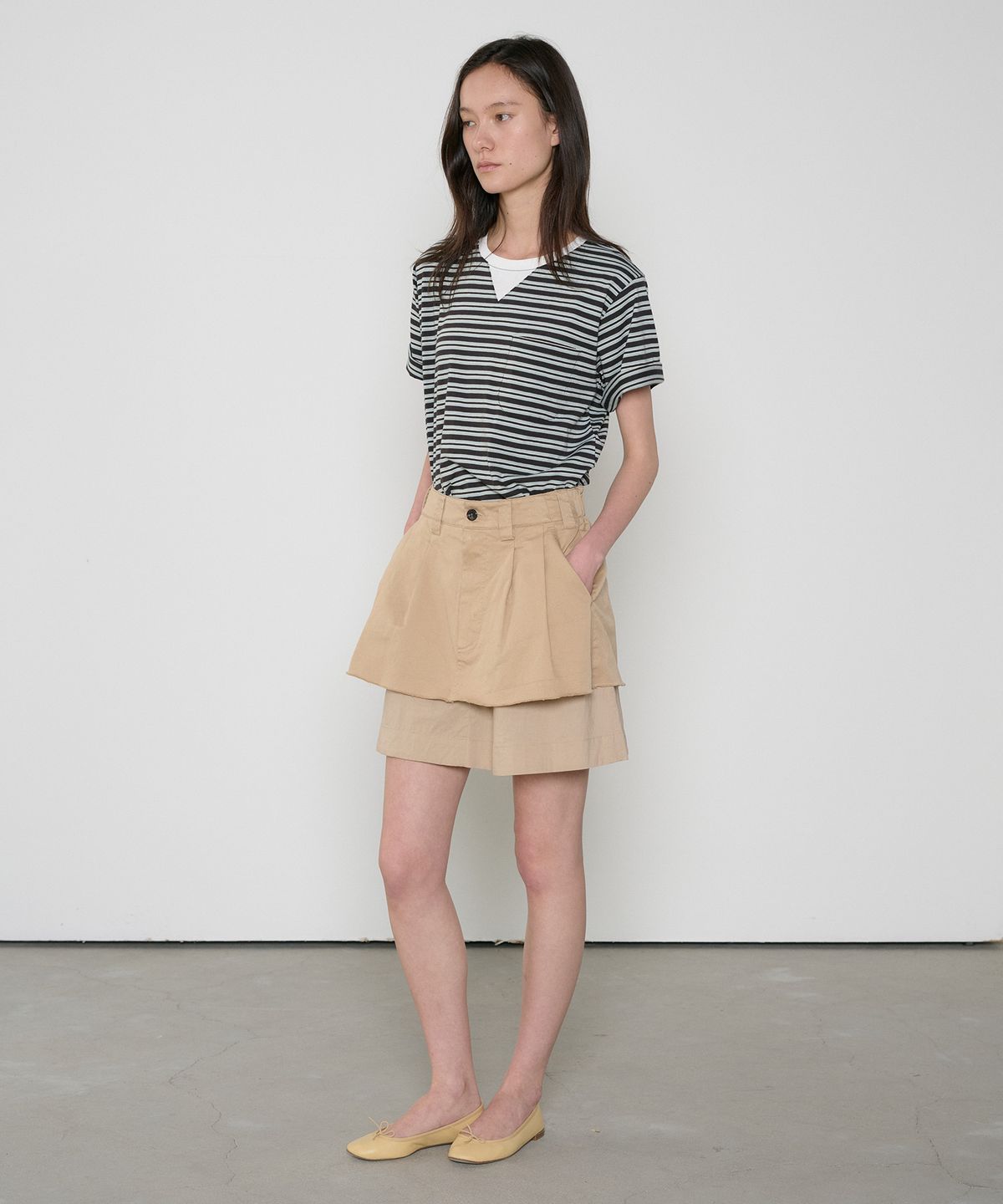 정감 스튜디오(JEONGGAM STUDIOS) V-Gusset Pocket Stripe Tee_3 Color