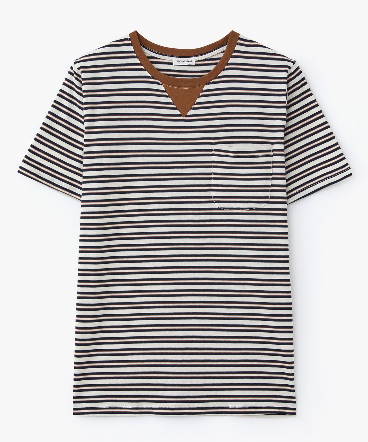 정감 스튜디오(JEONGGAM STUDIOS) V-Gusset Pocket Stripe Tee_3 Color