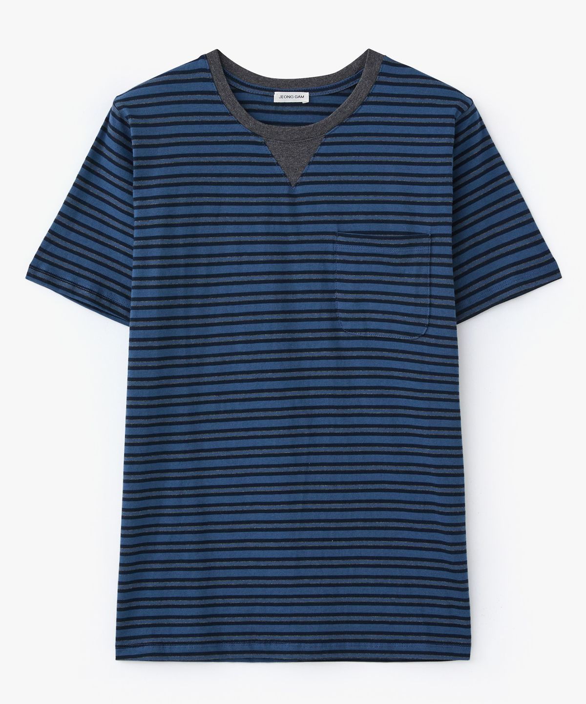 정감 스튜디오(JEONGGAM STUDIOS) V-Gusset Pocket Stripe Tee_3 Color