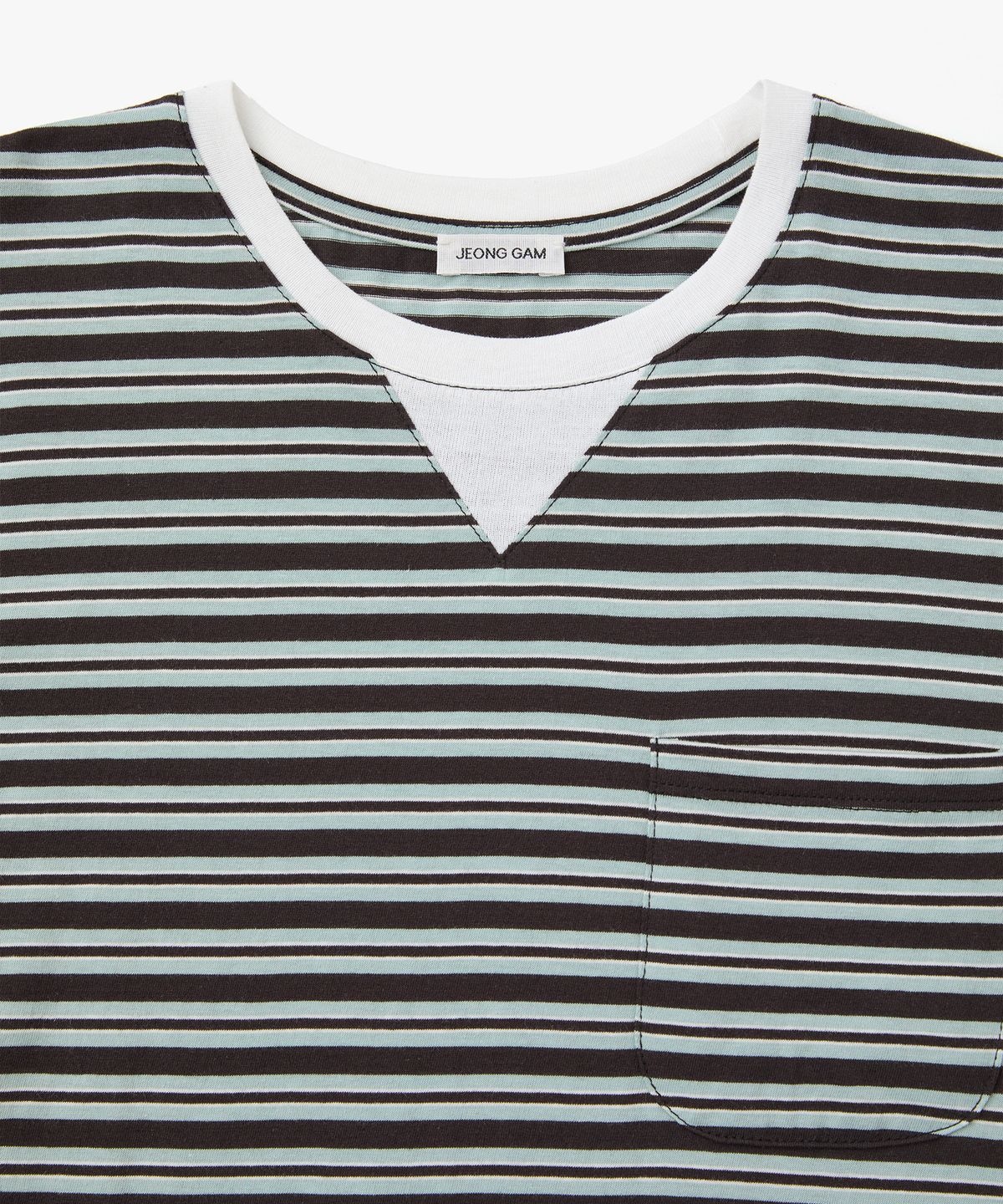정감 스튜디오(JEONGGAM STUDIOS) V-Gusset Pocket Stripe Tee_3 Color