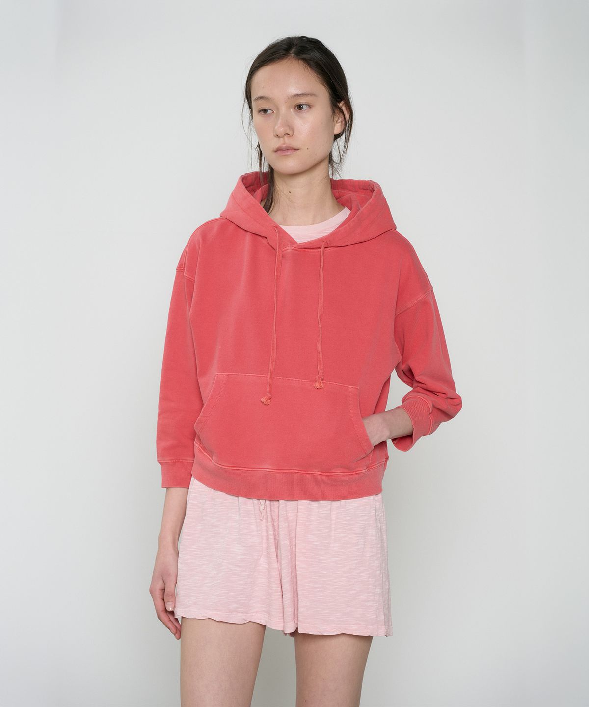 정감 스튜디오(JEONGGAM STUDIOS) Pigment Dyed 3/4 Sleeve Hoodie_3 Color