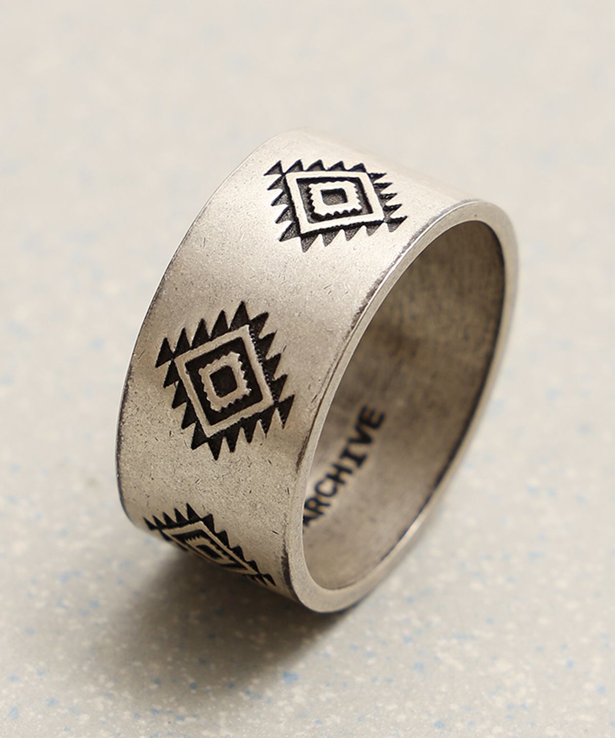 토우토우 아카이브(TOWTOW ARCHIVE) 사니 스탬프 와이드 내로우 링 세트 실버 버니시