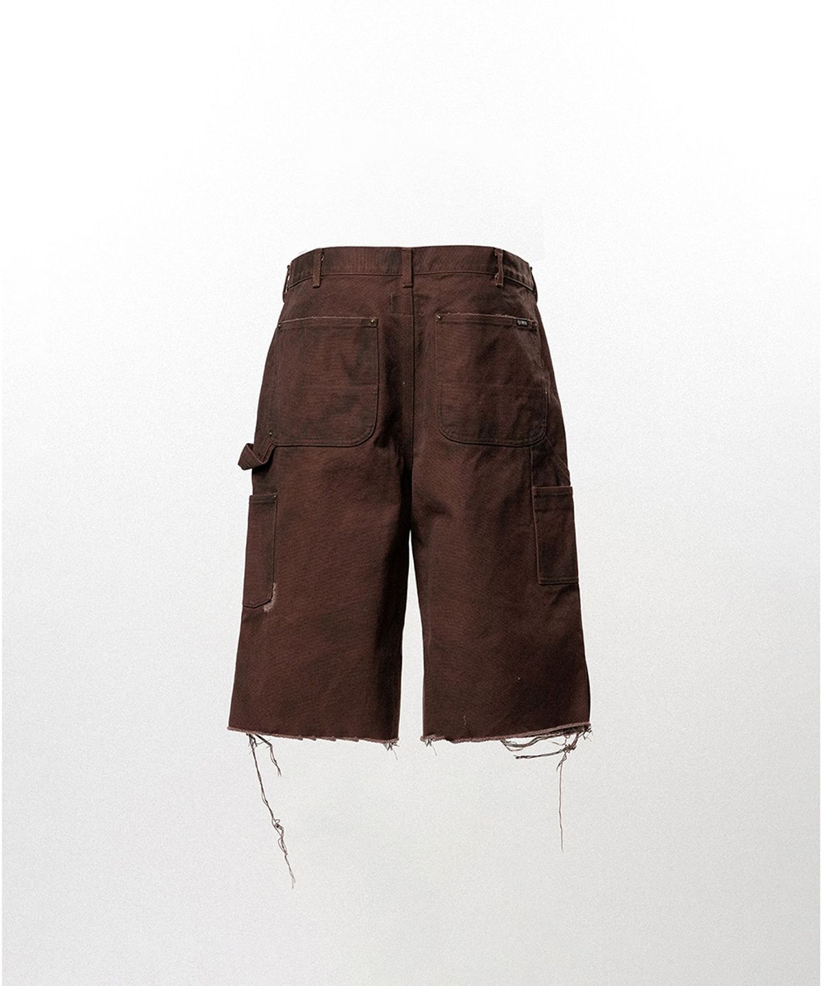 카미야(KAMIYA) BORO Duck Painter Bermuda Pants - BROWN