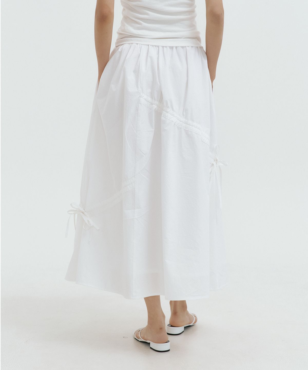 루시르주(LUCIR ZU) Ribbon Banding Balloon Skirt (ivory)
