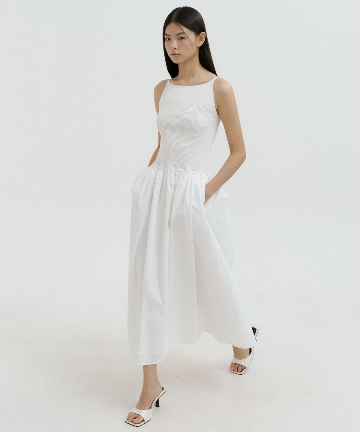 루시르주(LUCIR ZU) Boatneck Knit Balloon Dress (ivory)