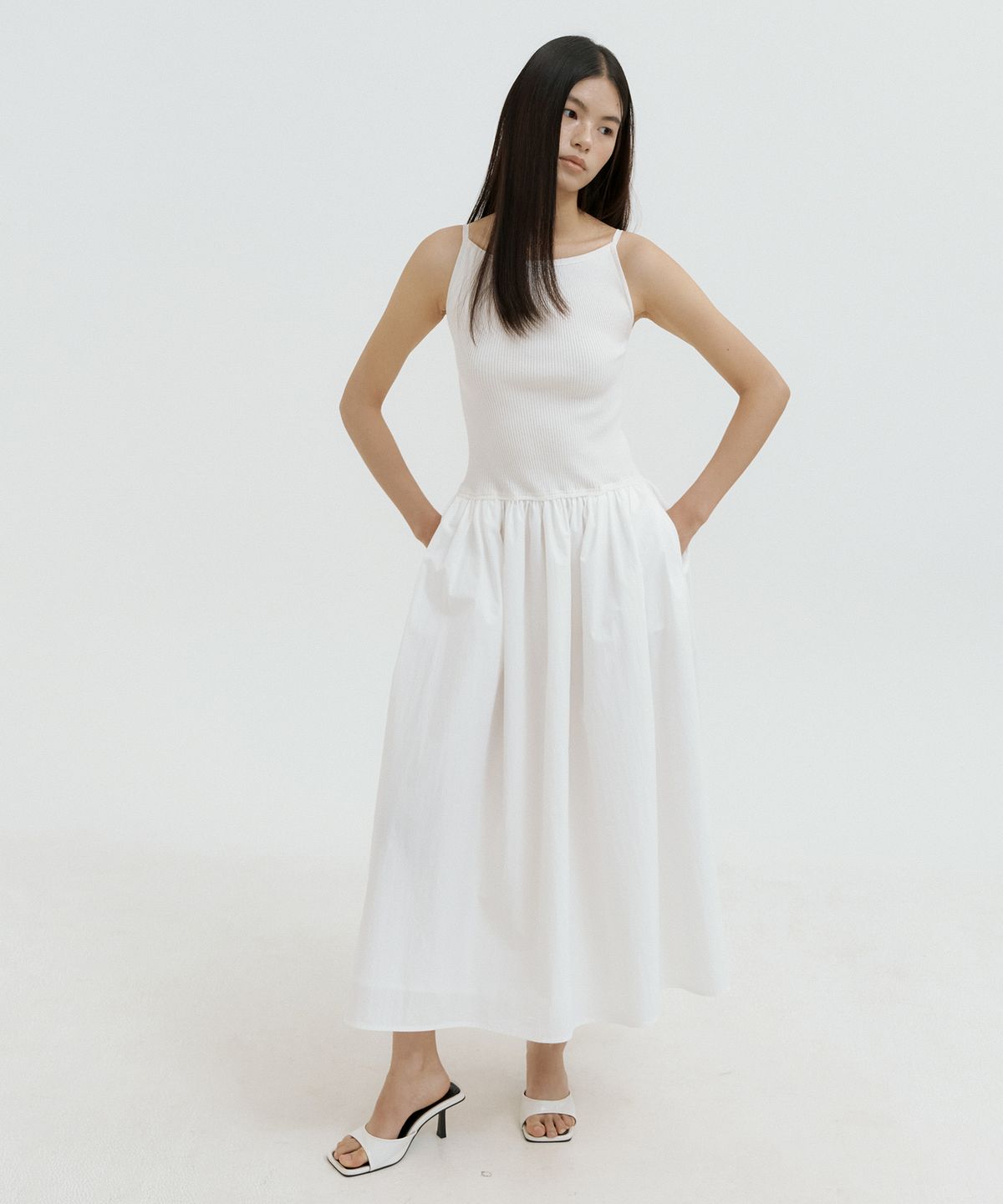루시르주(LUCIR ZU) Boatneck Knit Balloon Dress (ivory)