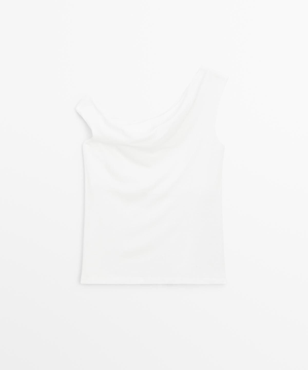 마시모두띠(MASSIMO DUTTI) 언밸런스 오프숄더 탑