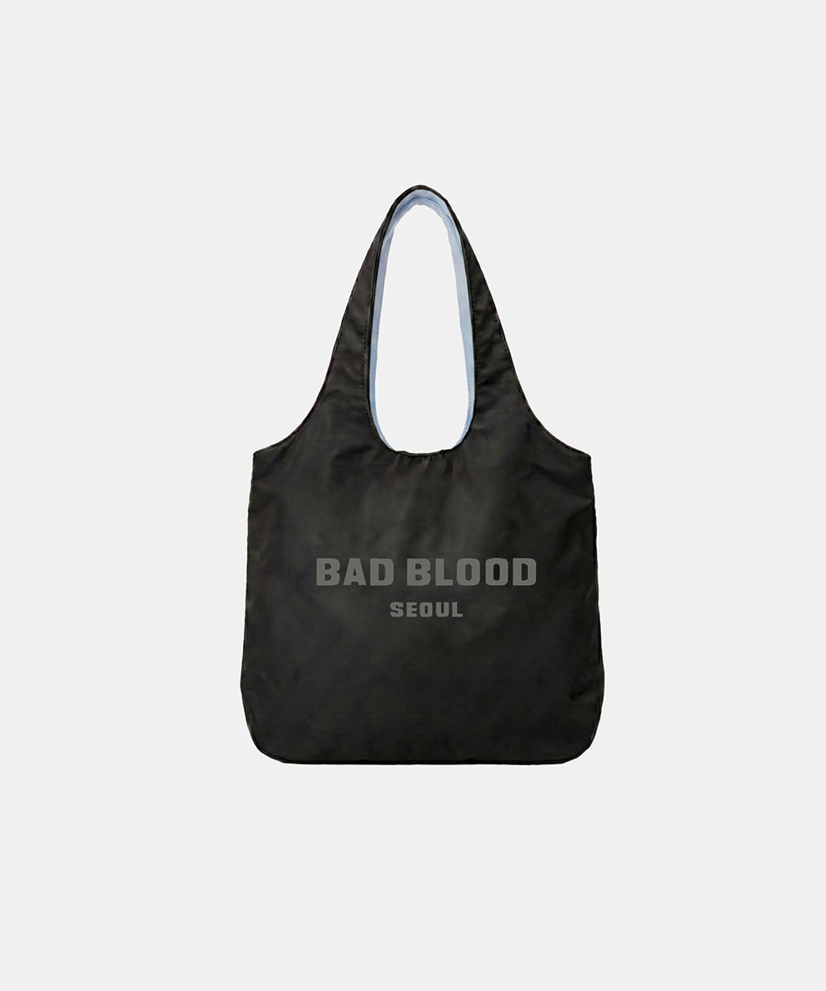 배드블러드(BADBLOOD) Reversible Nylon Shopper Bag - Black/Blue