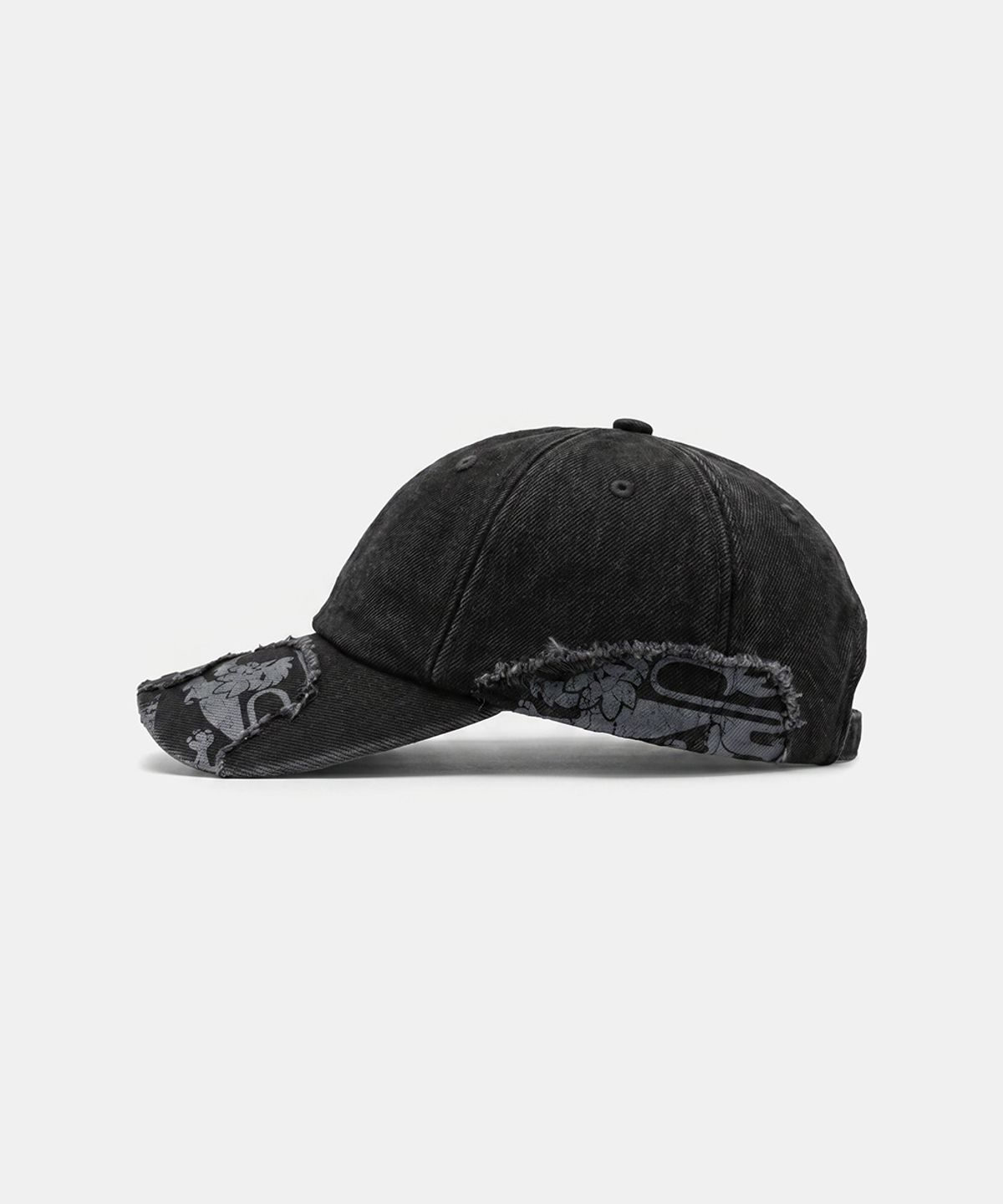 배드블러드(BADBLOOD) Mystic Distressed Ball Cap - Black